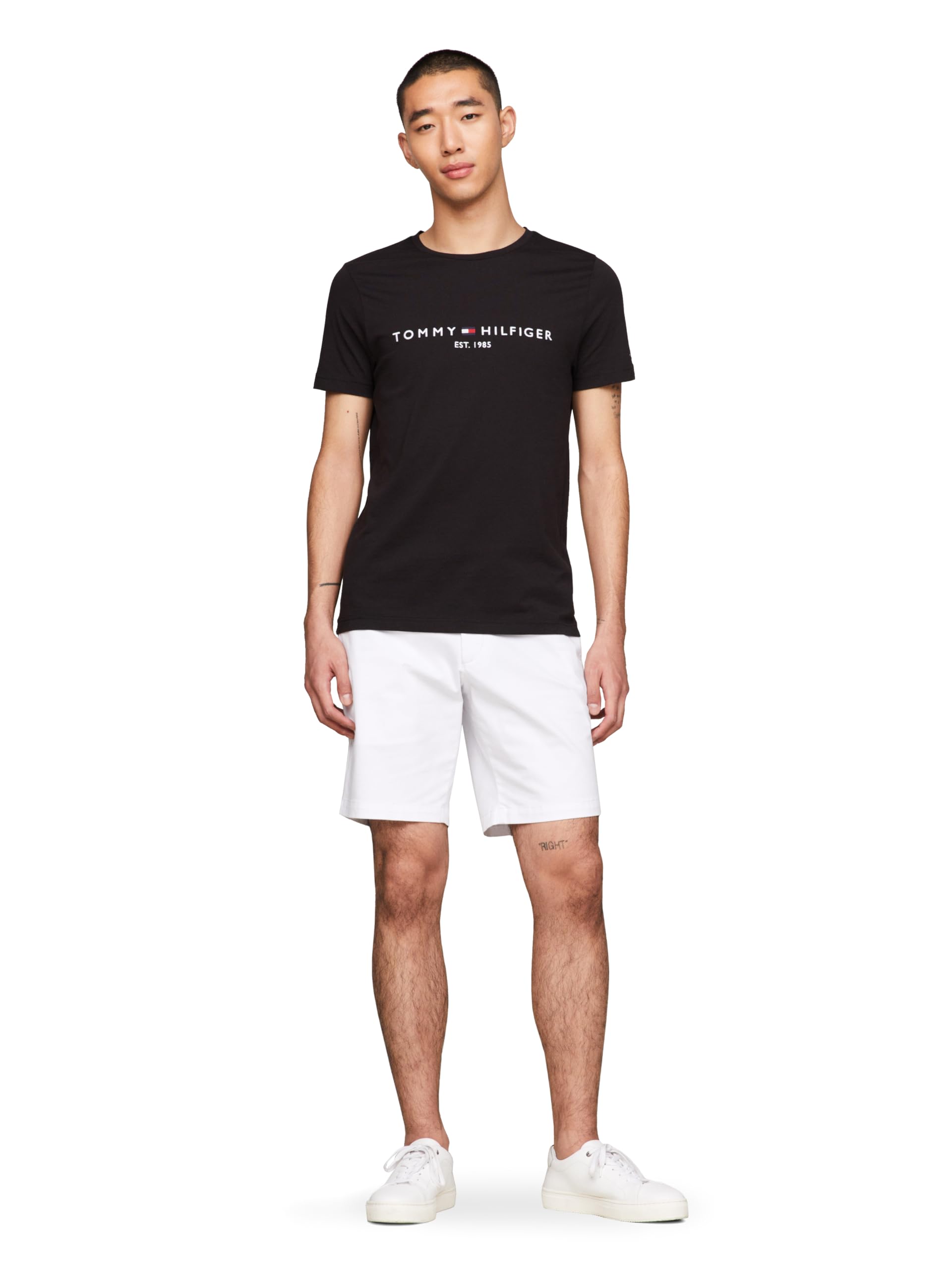 Foto 3 | Playera Tommy Hilfiger con Logo Bordado Negro para Hombre - Venta Internacional