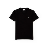 Camiseta Lacoste Para Hombre, Manga Corta, Cuello En V, Algodón Pima, Negra - Venta Internacional.