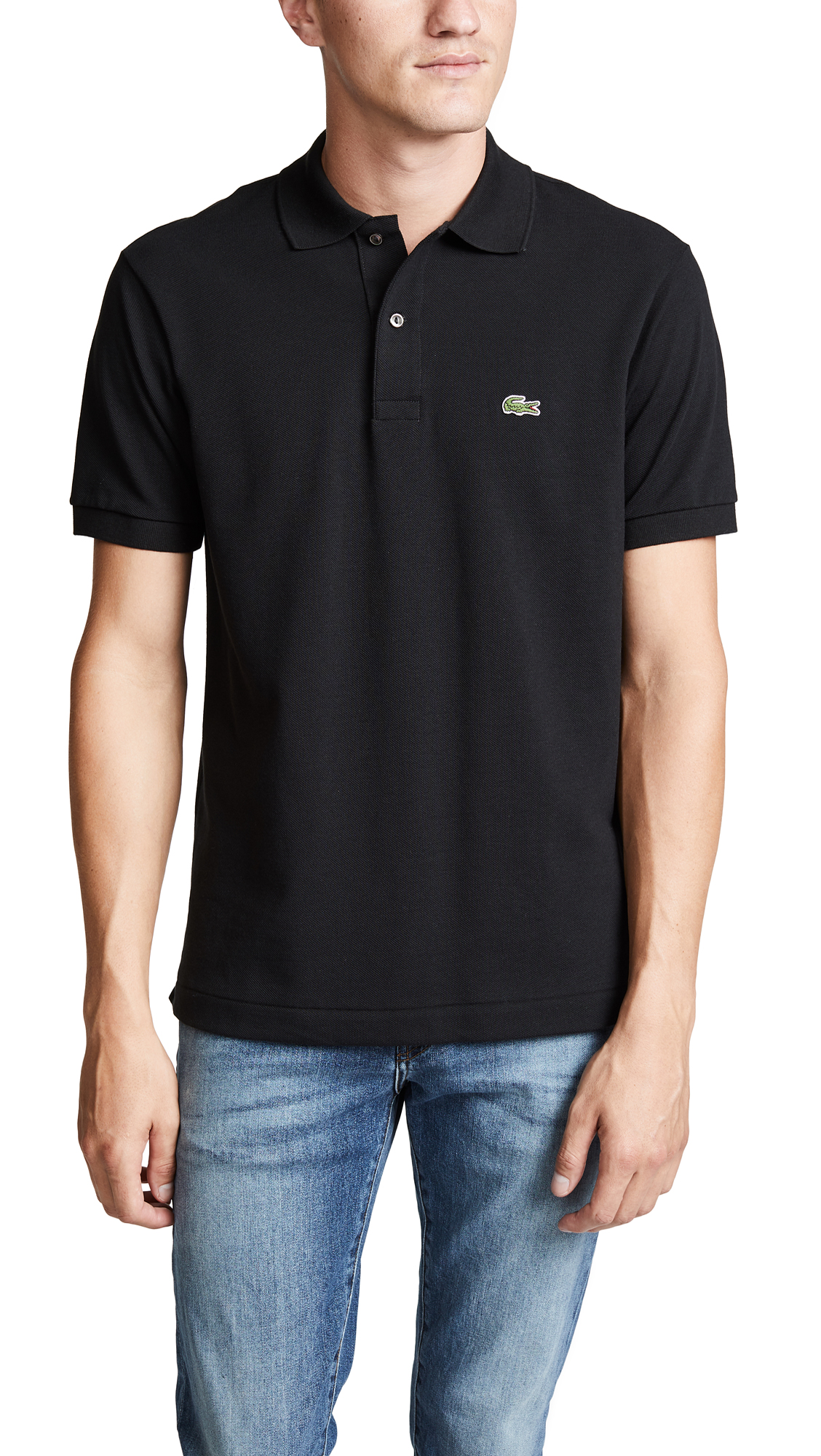 Polo Lacoste Classic Chine L.12.12 Para Hombre Negro - Venta Internacional.