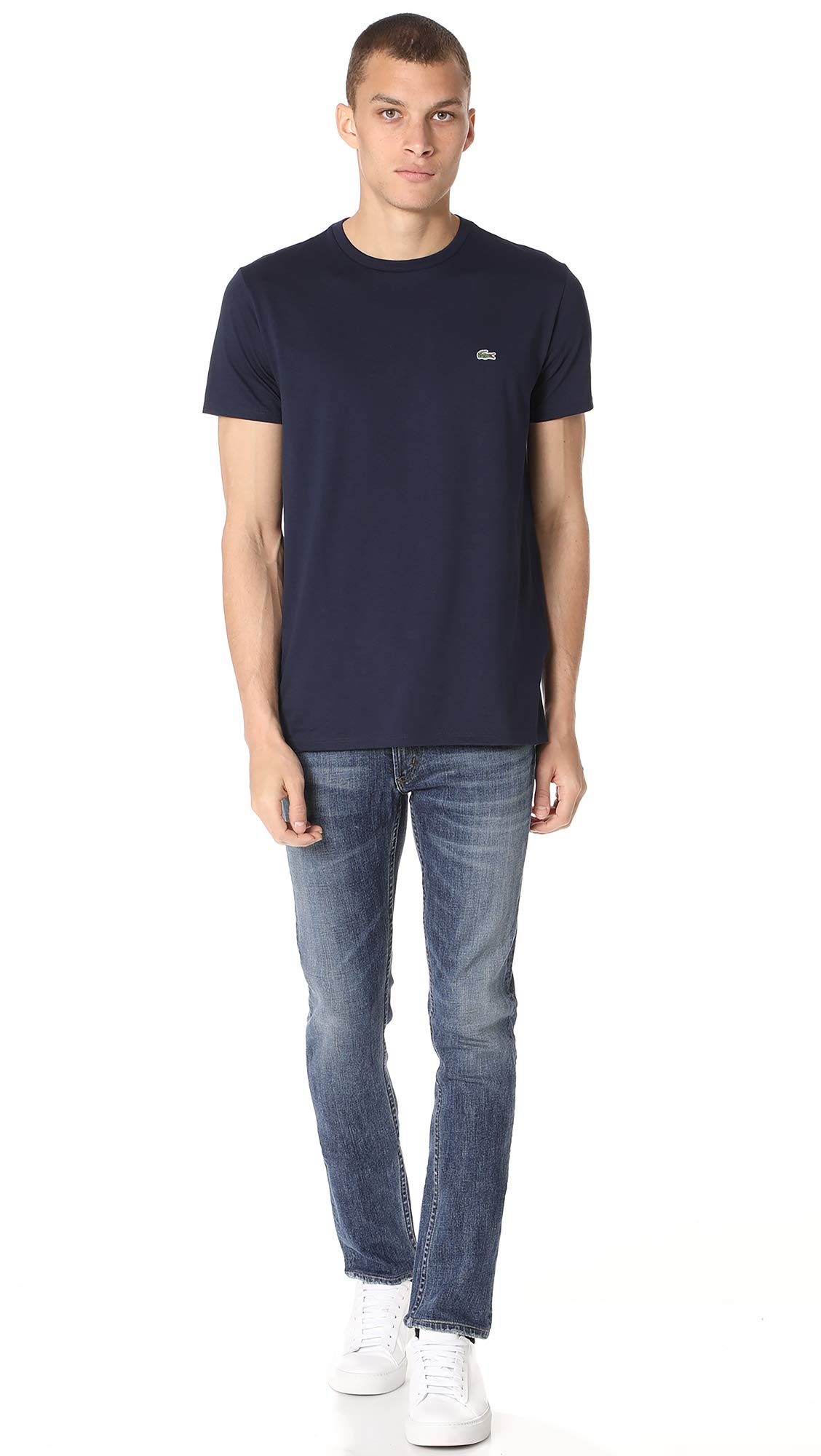 Foto 4 pulgar | Camiseta Lacoste De Algodón Pima De Manga Corta Con Cuello Redondo Para Hombre - Venta Internacional.