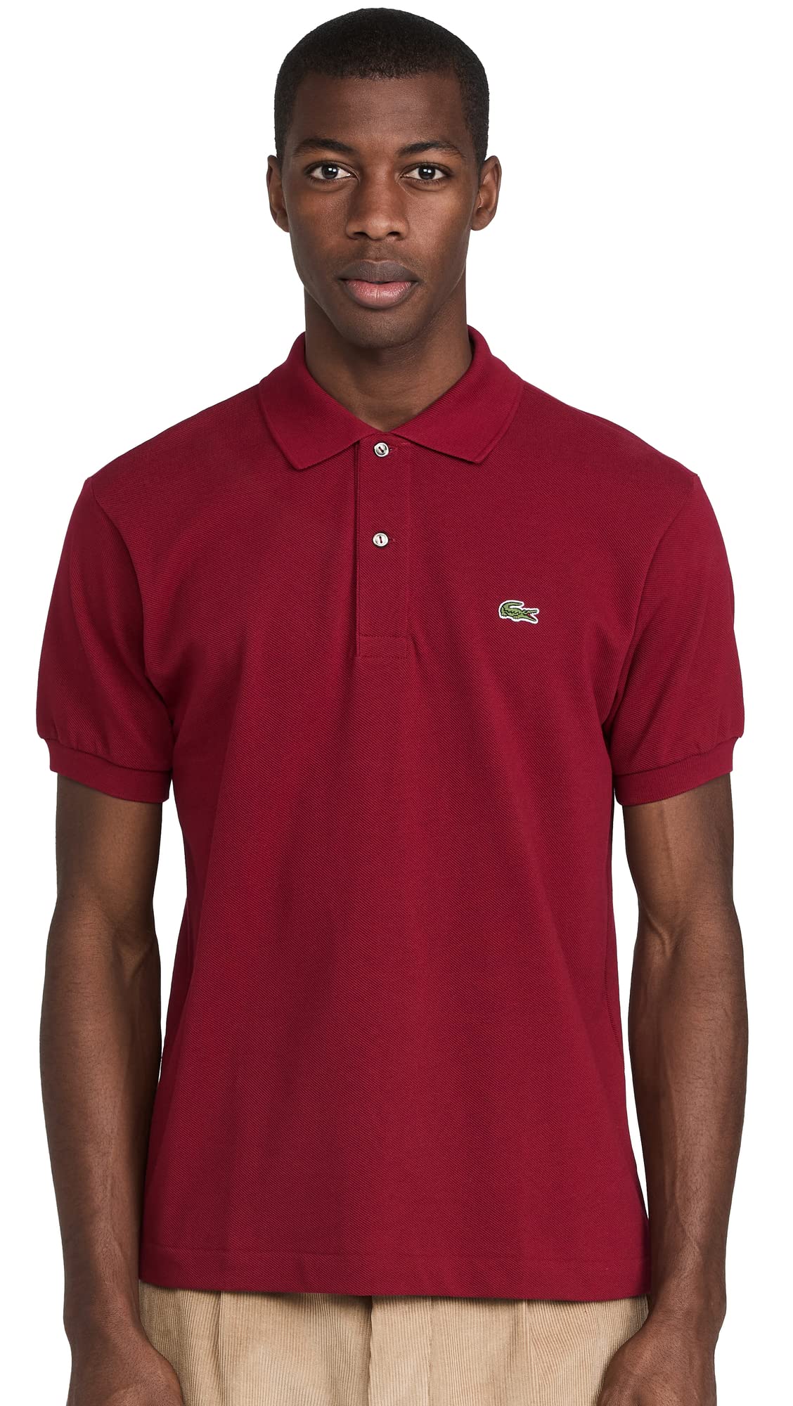 Foto 1 | Polo Lacoste Classic Chine L.12.12 Para Hombre Rojo Burdeos - Venta Internacional.