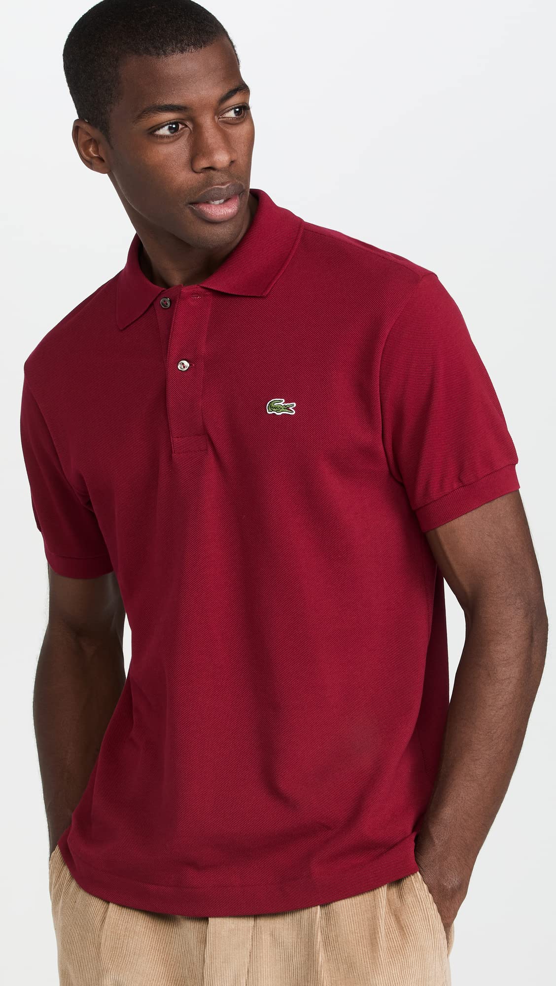 Foto 3 pulgar | Polo Lacoste Classic Chine L.12.12 Para Hombre Rojo Burdeos - Venta Internacional.