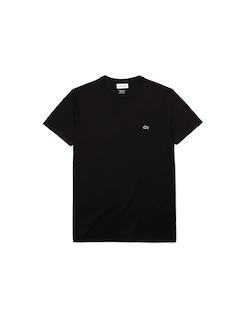 Foto 1 | Camiseta Lacoste De Algodón Pima De Manga Corta Para Hombre, Color Negro - Venta Internacional.