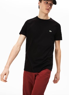 Foto 3 | Camiseta Lacoste De Algodón Pima De Manga Corta Para Hombre, Color Negro - Venta Internacional.