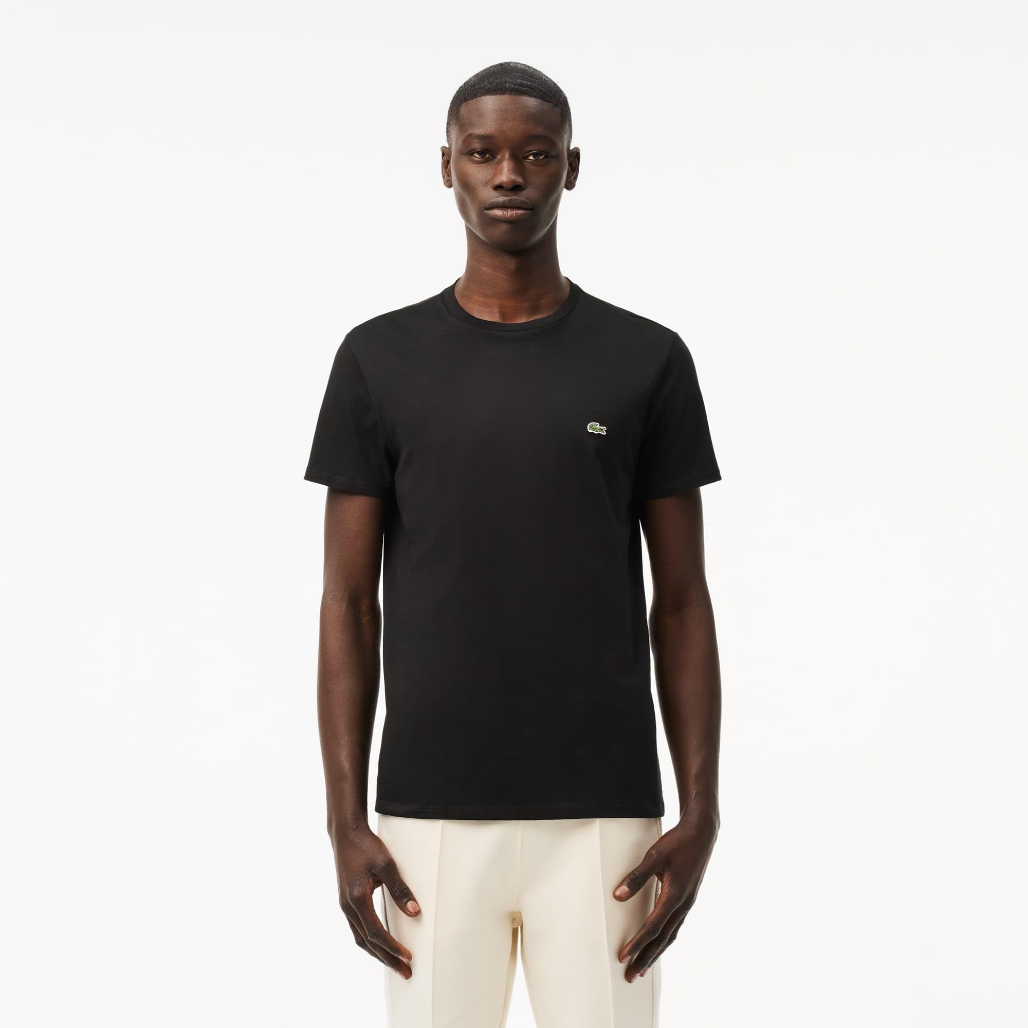 Foto 5 pulgar | Camiseta Lacoste De Algodón Pima De Manga Corta Para Hombre, Color Negro - Venta Internacional.