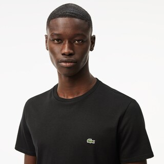 Foto 5 | Camiseta Lacoste De Algodón Pima De Manga Corta Para Hombre, Color Negro - Venta Internacional.