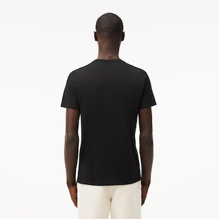 Foto 6 | Camiseta Lacoste De Algodón Pima De Manga Corta Para Hombre, Color Negro - Venta Internacional.