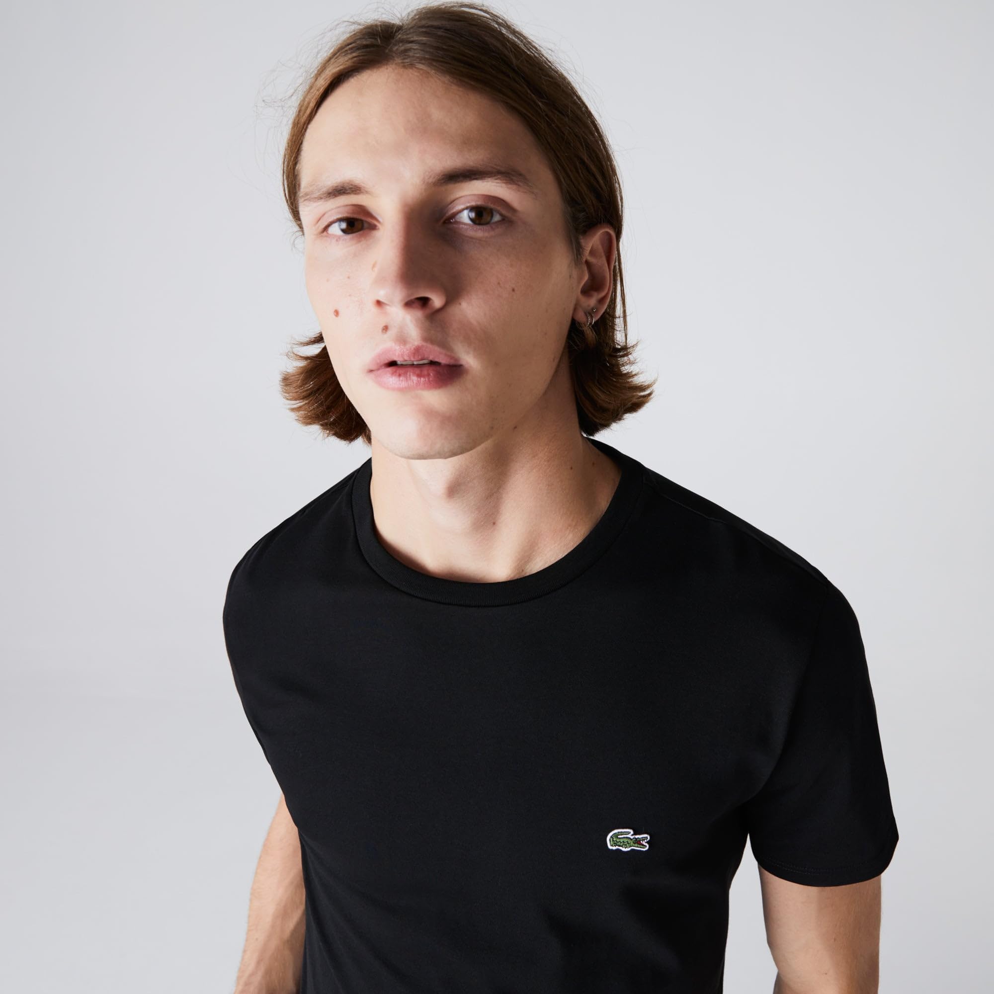 Foto 8 pulgar | Camiseta Lacoste De Algodón Pima De Manga Corta Para Hombre, Color Negro - Venta Internacional.