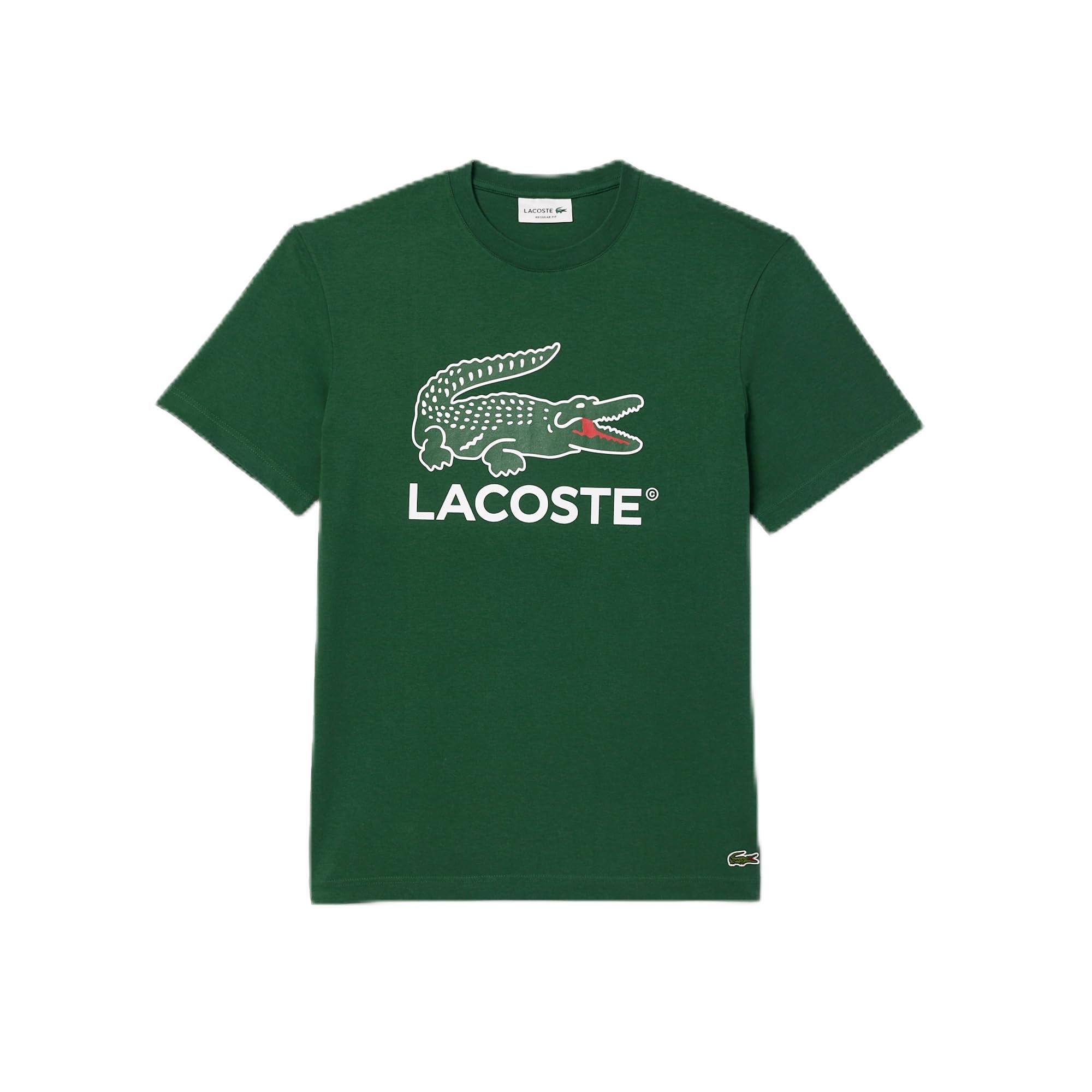 Foto 2 pulgar | Camiseta Lacoste De Algodón Con Estampado De Cocodrilo Signature Para Hombre - Venta Internacional.