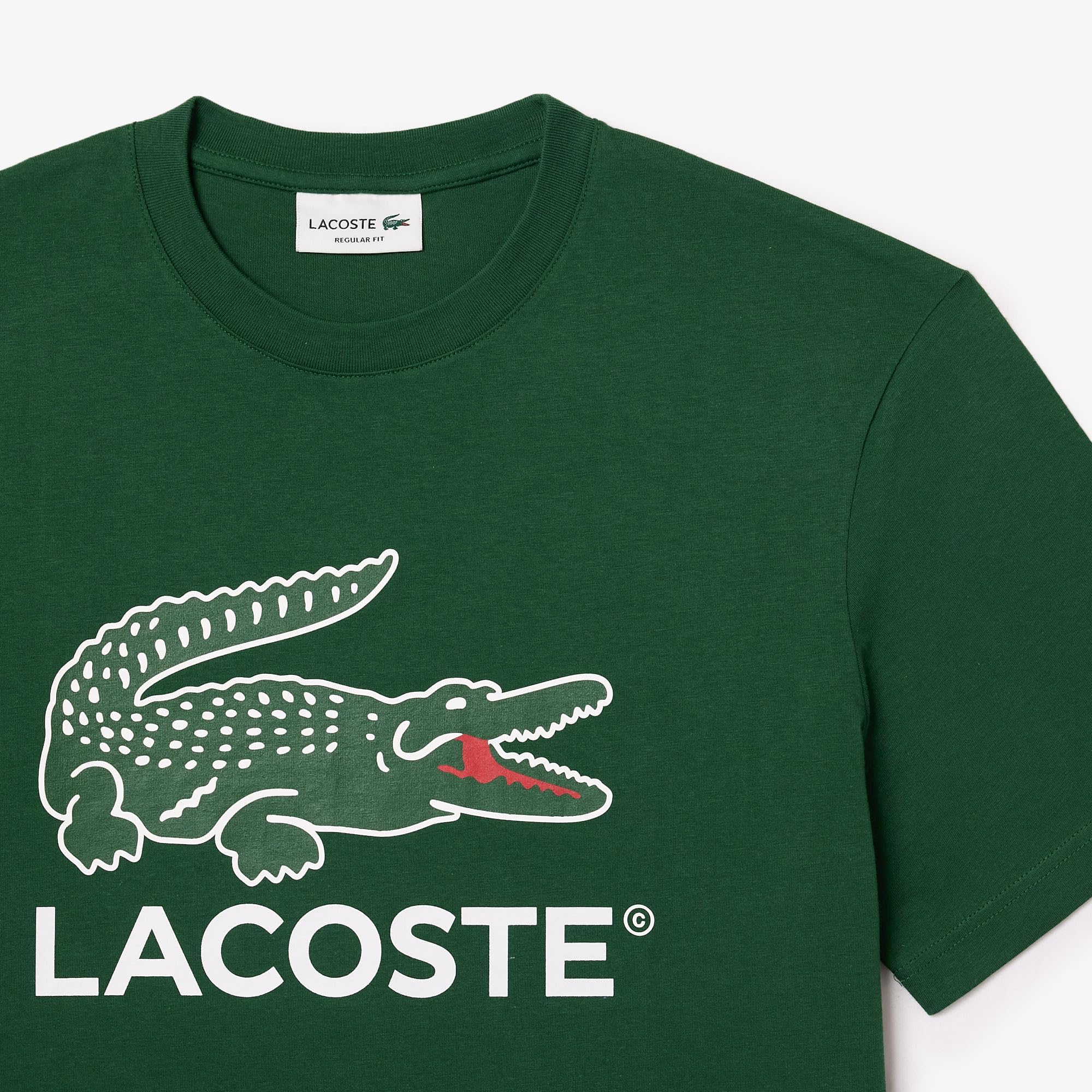 Foto 2 | Camiseta Lacoste De Algodón Con Estampado De Cocodrilo Signature Para Hombre - Venta Internacional.