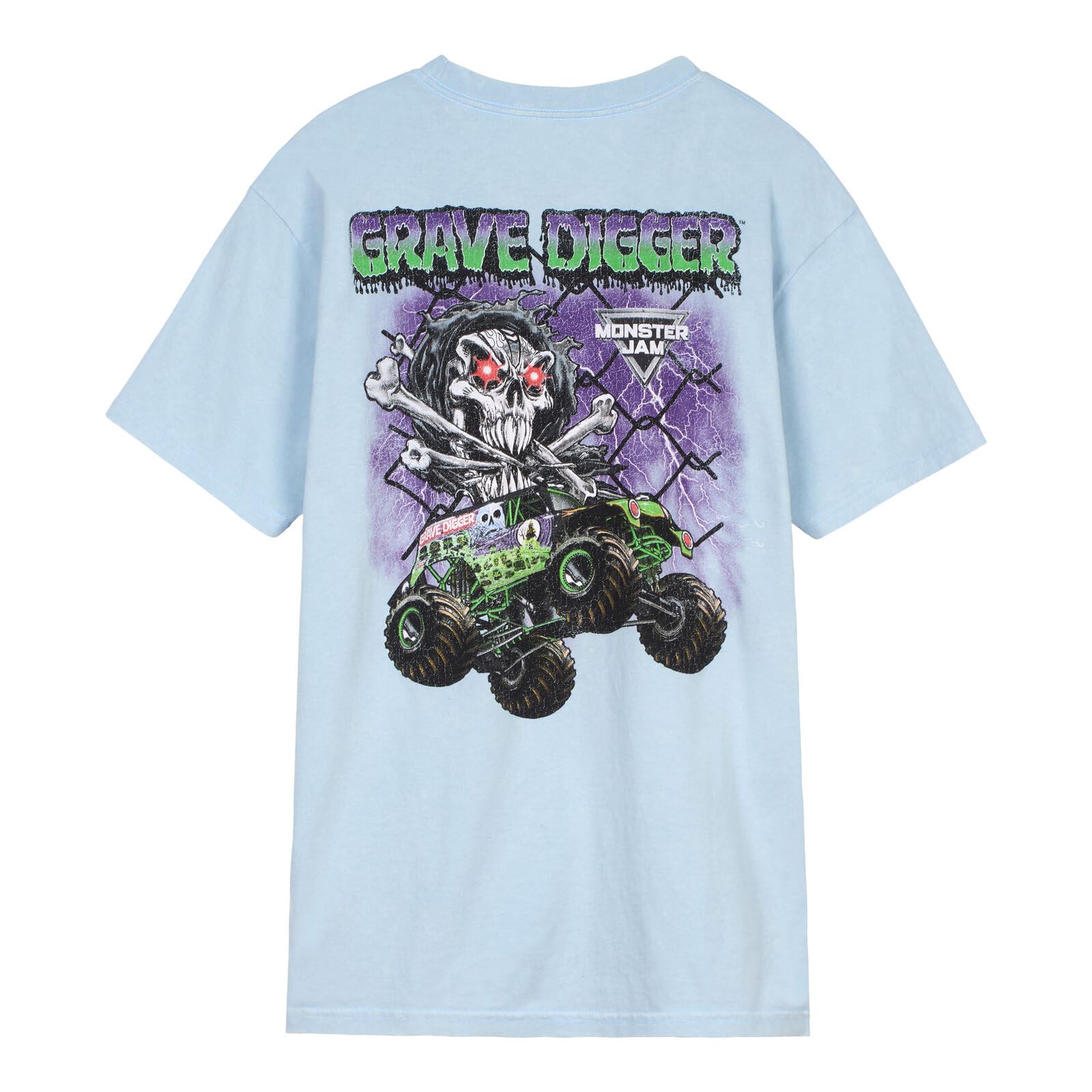 Foto 3 pulgar | Camiseta Monster Jam Grave Digger Truck Para Hombre Azul Pálido M - Venta Internacional.