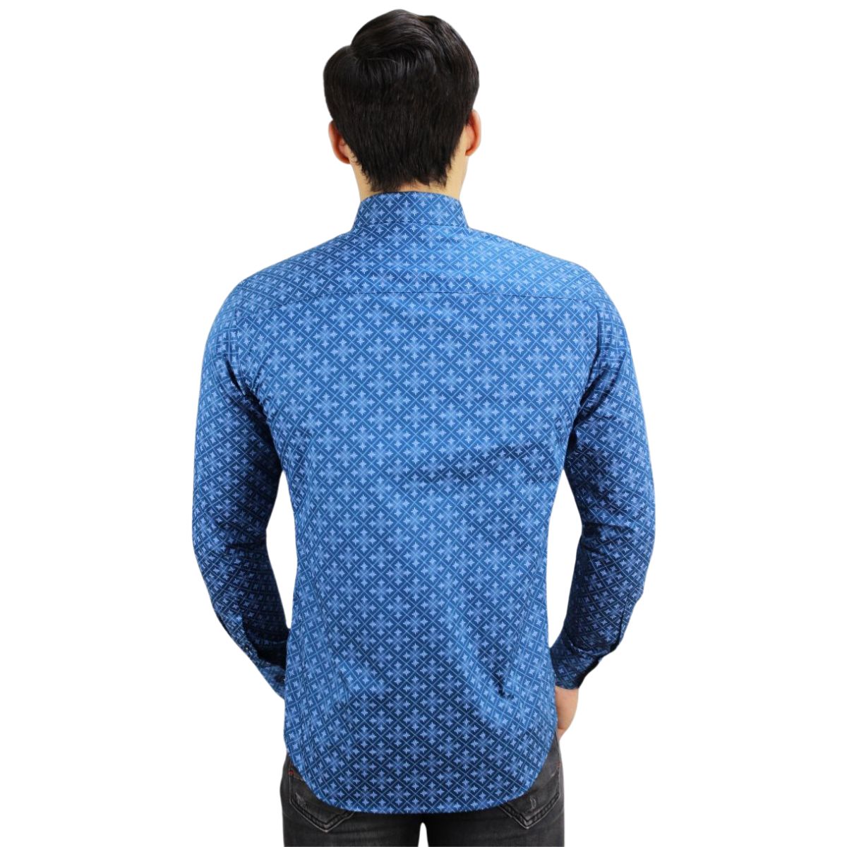 Foto 2 | Camisa Barabas 2b355 Azul Blanco Para Hombre
