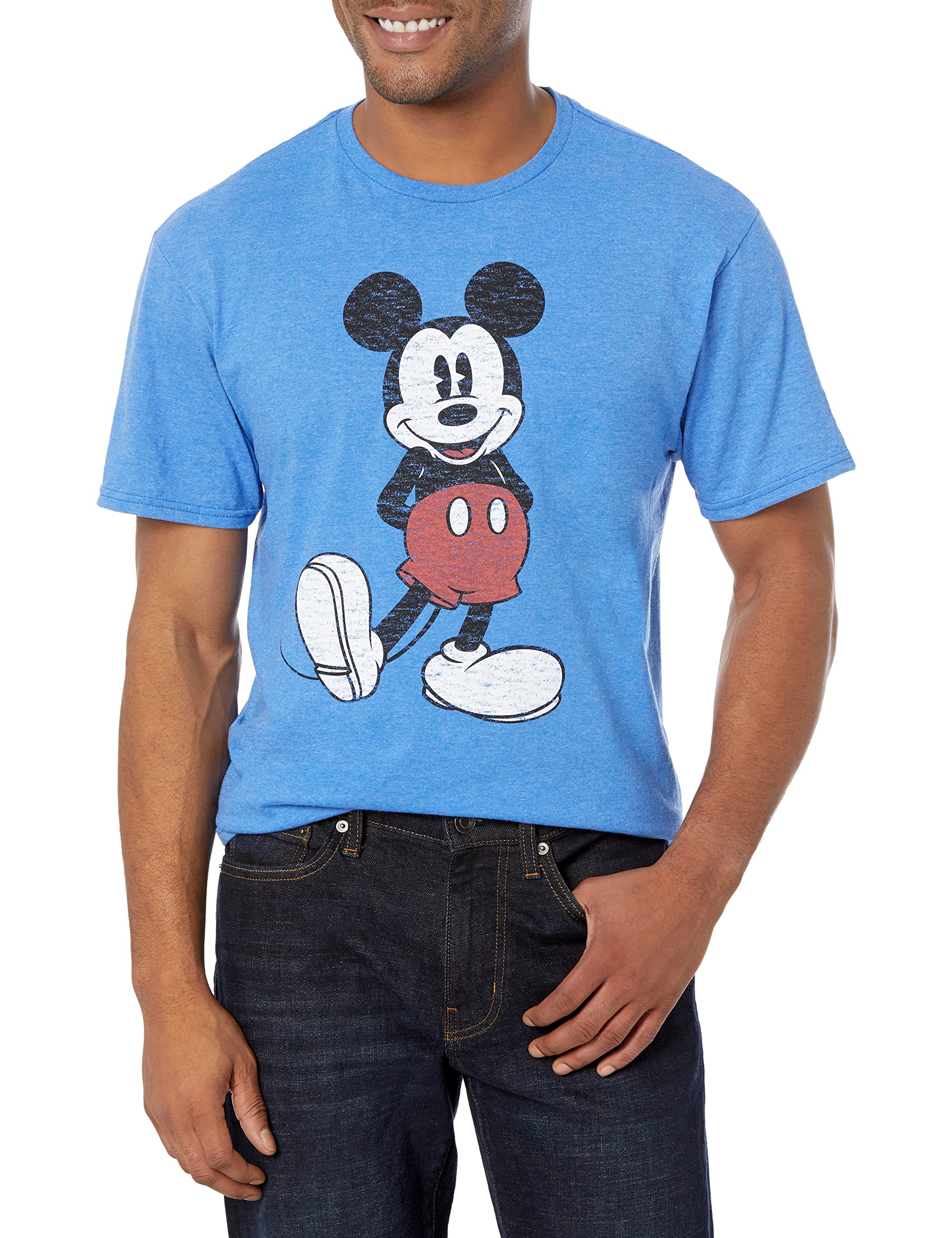 Foto 1 | Camiseta Disney Con Aspecto Desgastado De Mickey Mouse Para Hombre - Venta Internacional.