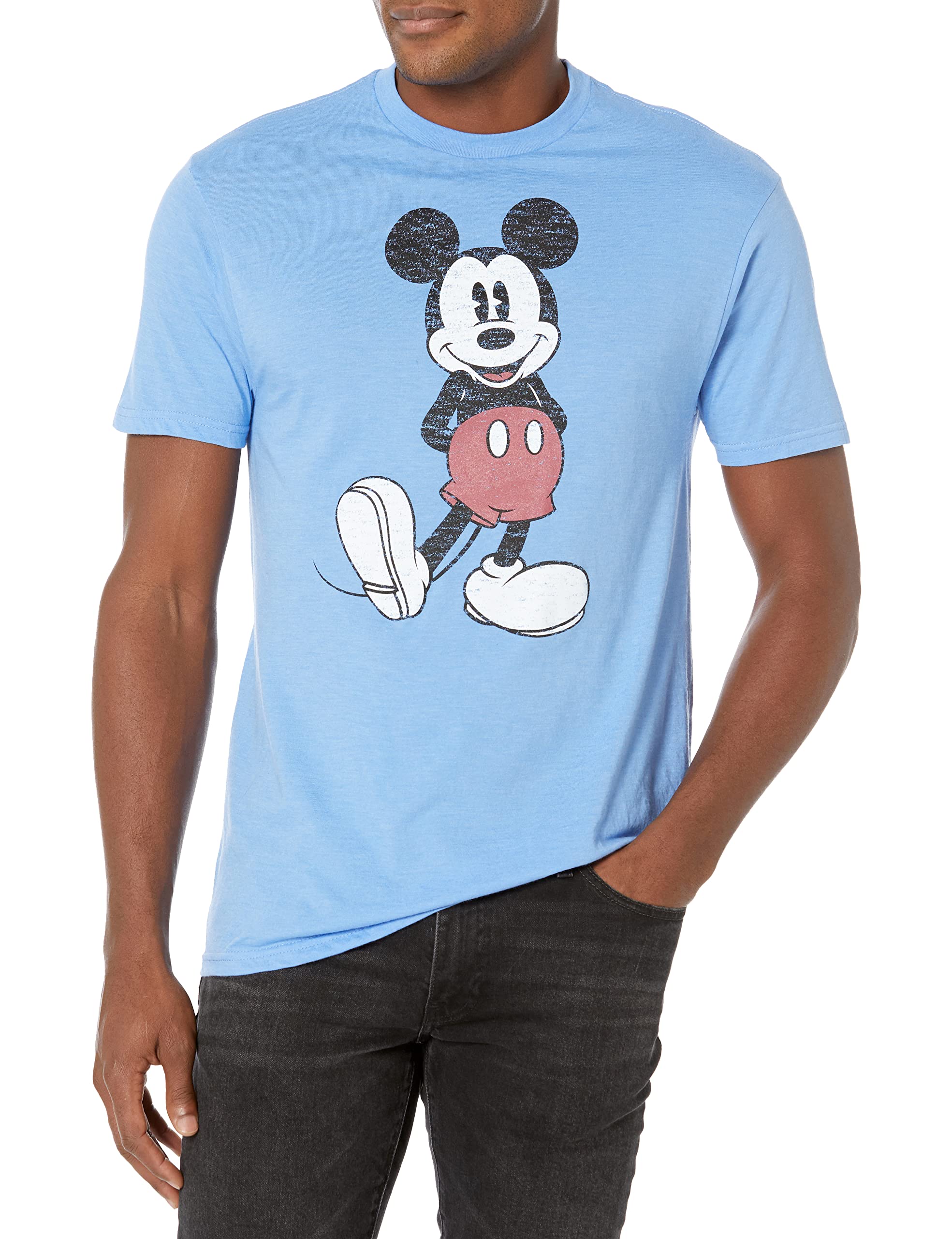 Foto 2 pulgar | Camiseta Disney De Mickey Mouse con Aspecto Desgastado para Hombre - Venta Internacional