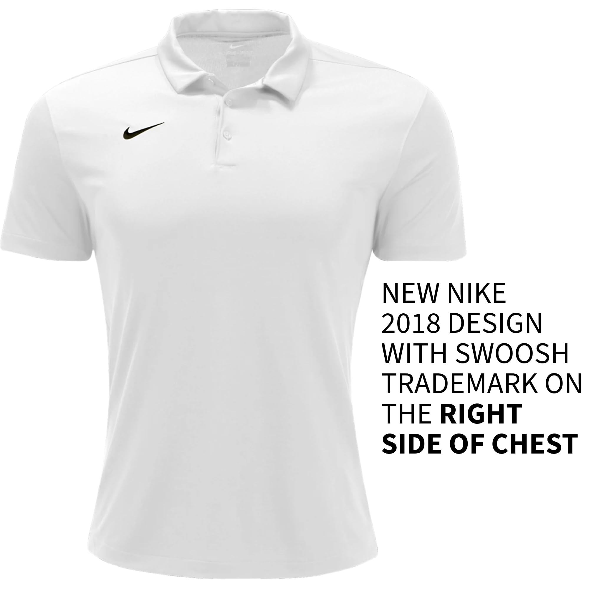 Foto 5 pulgar | Polo Nike Dri-fit de Manga Corta Blanca para Hombre- Venta Internacional