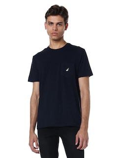 Foto 1 | Camiseta Nautica Para Hombre Con Cuello Redondo Y Bolsillo, Color Azul Marino - Venta Internacional.