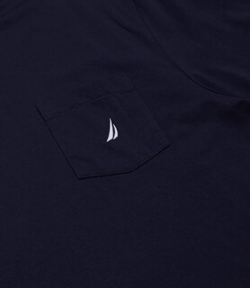 Foto 3 | Camiseta Nautica Para Hombre Con Cuello Redondo Y Bolsillo, Color Azul Marino - Venta Internacional.