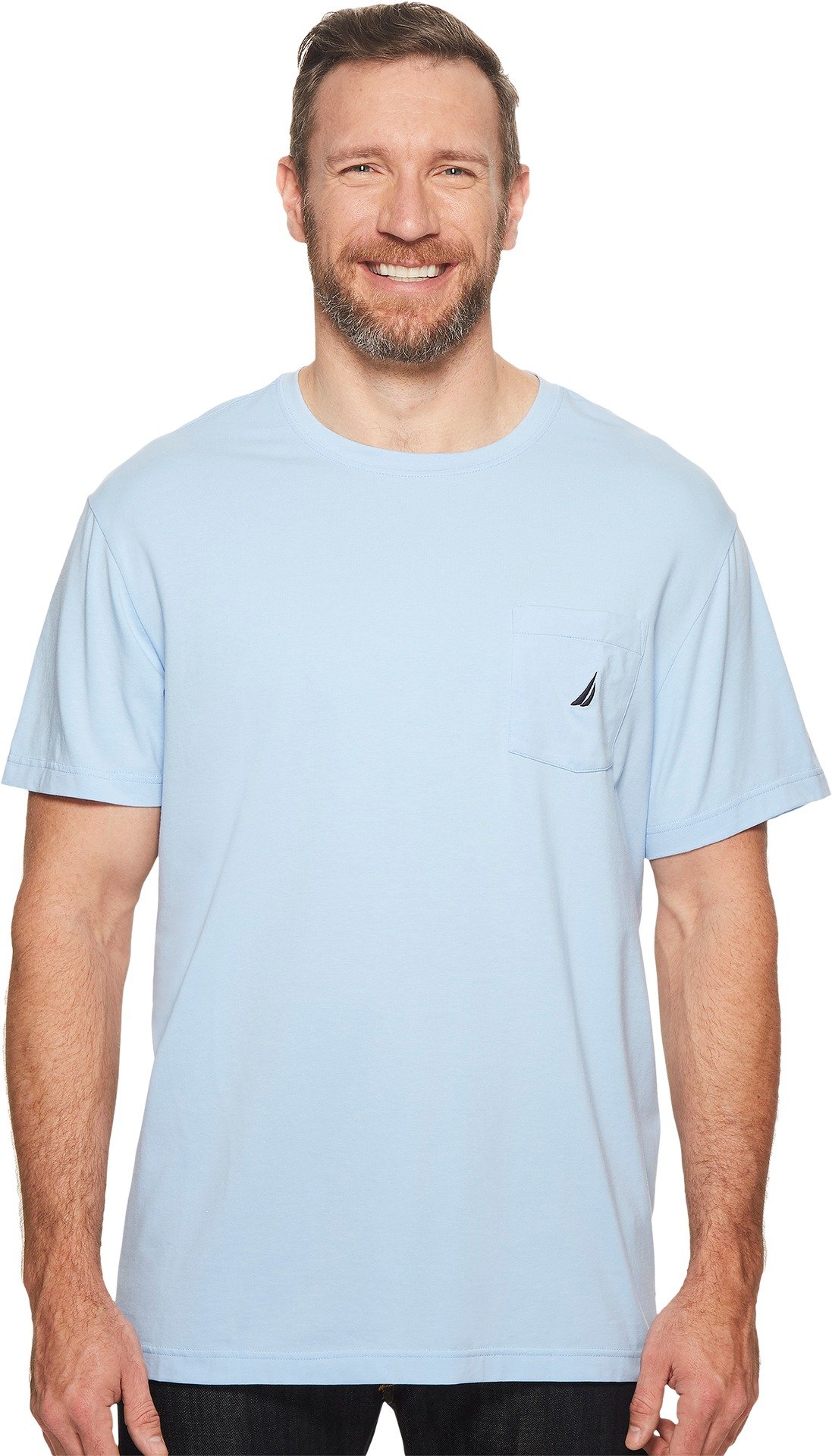 Foto 2 pulgar | Camiseta Nautica Para Hombre, Cuello Redondo Liso Con Bolsillo, Color Azul, Talla M - Venta Internacional.