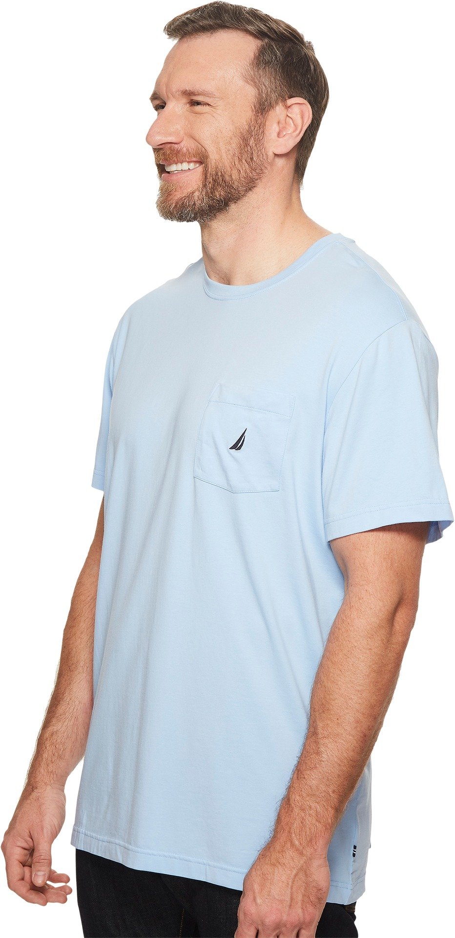 Foto 3 pulgar | Camiseta Nautica Para Hombre, Cuello Redondo Liso Con Bolsillo, Color Azul, Talla M - Venta Internacional.