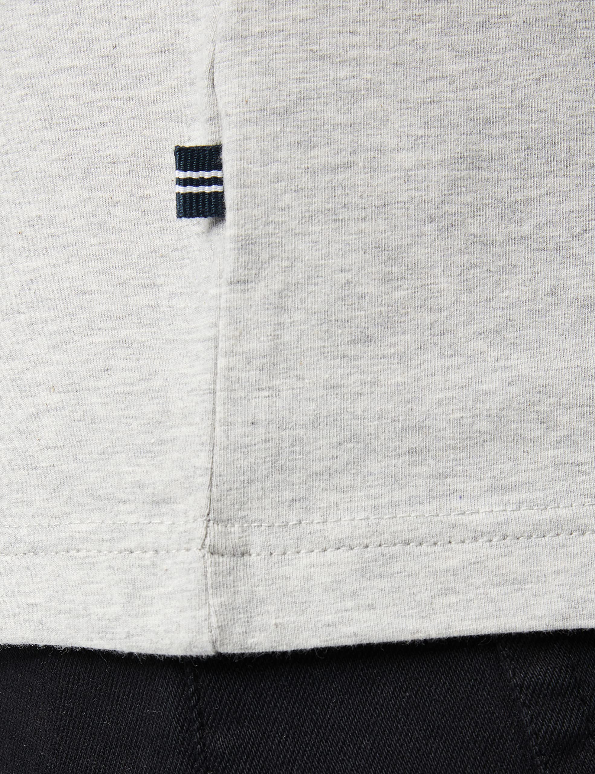 Foto 3 | Camiseta Nautica Para Hombre Con Cuello Redondo Liso Y Bolsillo Gris Jaspeado - Venta Internacional.