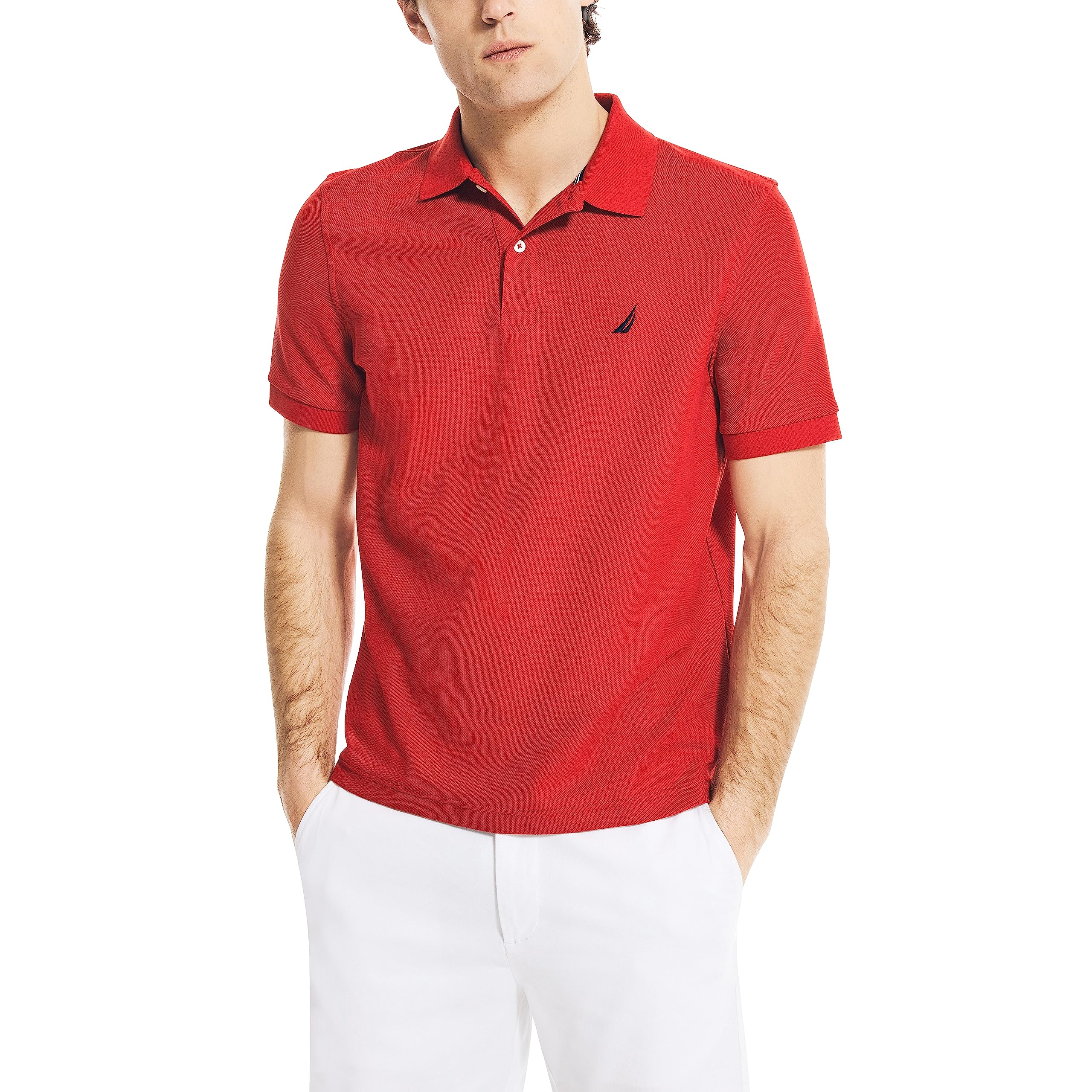 Foto 1 | Polo Nautica Para Hombre, Manga Corta, Acabado Liso, Color Rojo - Xs - Venta Internacional.