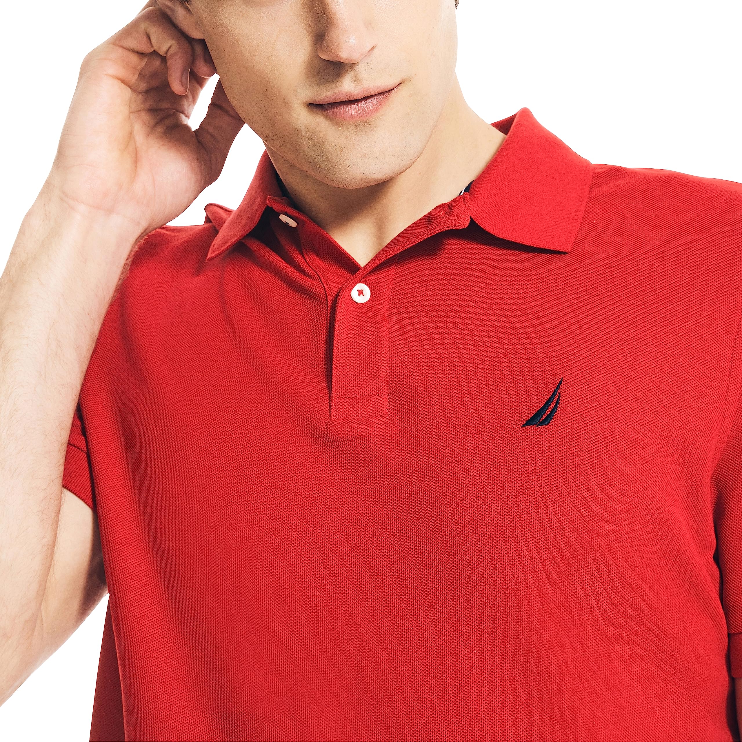Foto 4 pulgar | Polo Nautica Para Hombre, Manga Corta, Acabado Liso, Color Rojo - Xs - Venta Internacional.