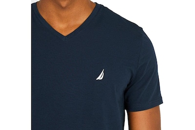 Foto 4 | Camiseta Nautica Para Hombre, Manga Corta, Lisa, Entallada, Cuello En V, Azul Marino - Venta Internacional.