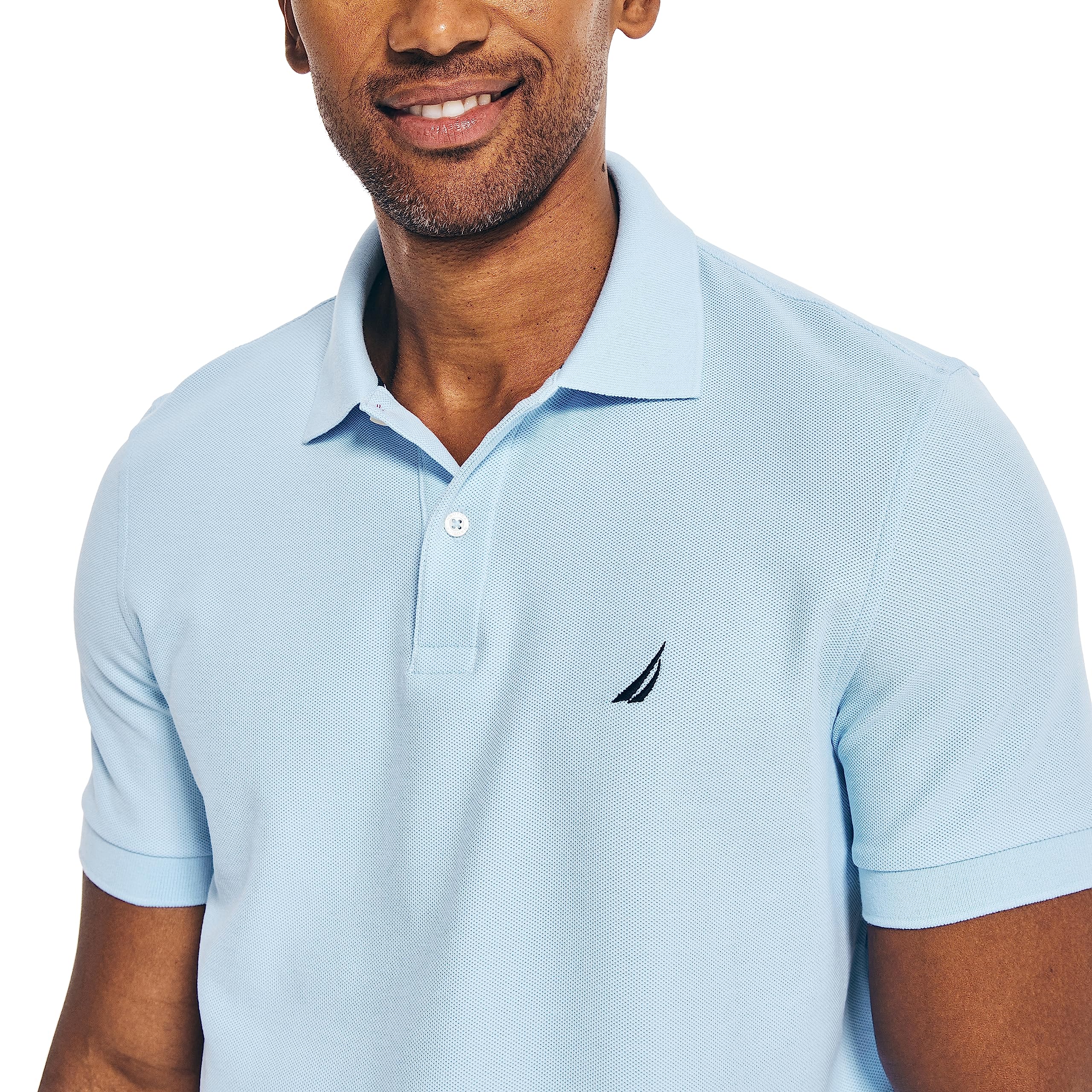 Foto 3 | Polo Nautica Para Hombre, Manga Corta, Liso, Azul, Talla L - Venta Internacional.