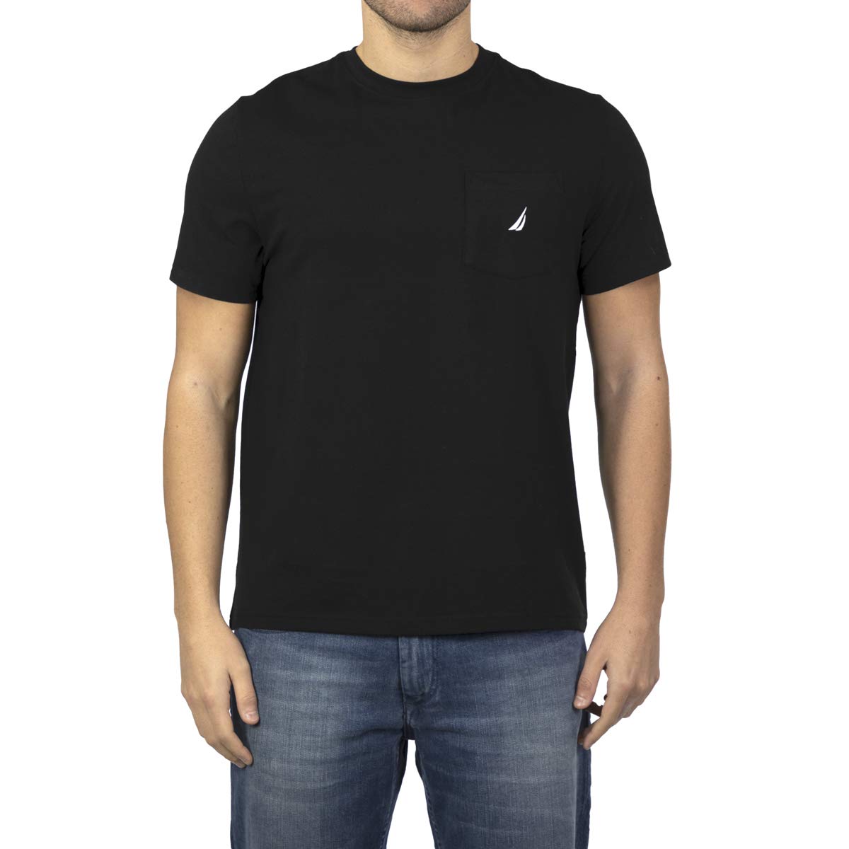 Foto 2 pulgar | Camiseta Nautica Solid Con Cuello Redondo Y Bolsillo De Manga Corta Para Hombre - Venta Internacional.