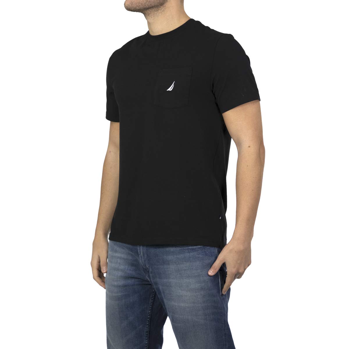 Foto 2 | Camiseta Nautica Solid Con Cuello Redondo Y Bolsillo De Manga Corta Para Hombre - Venta Internacional.