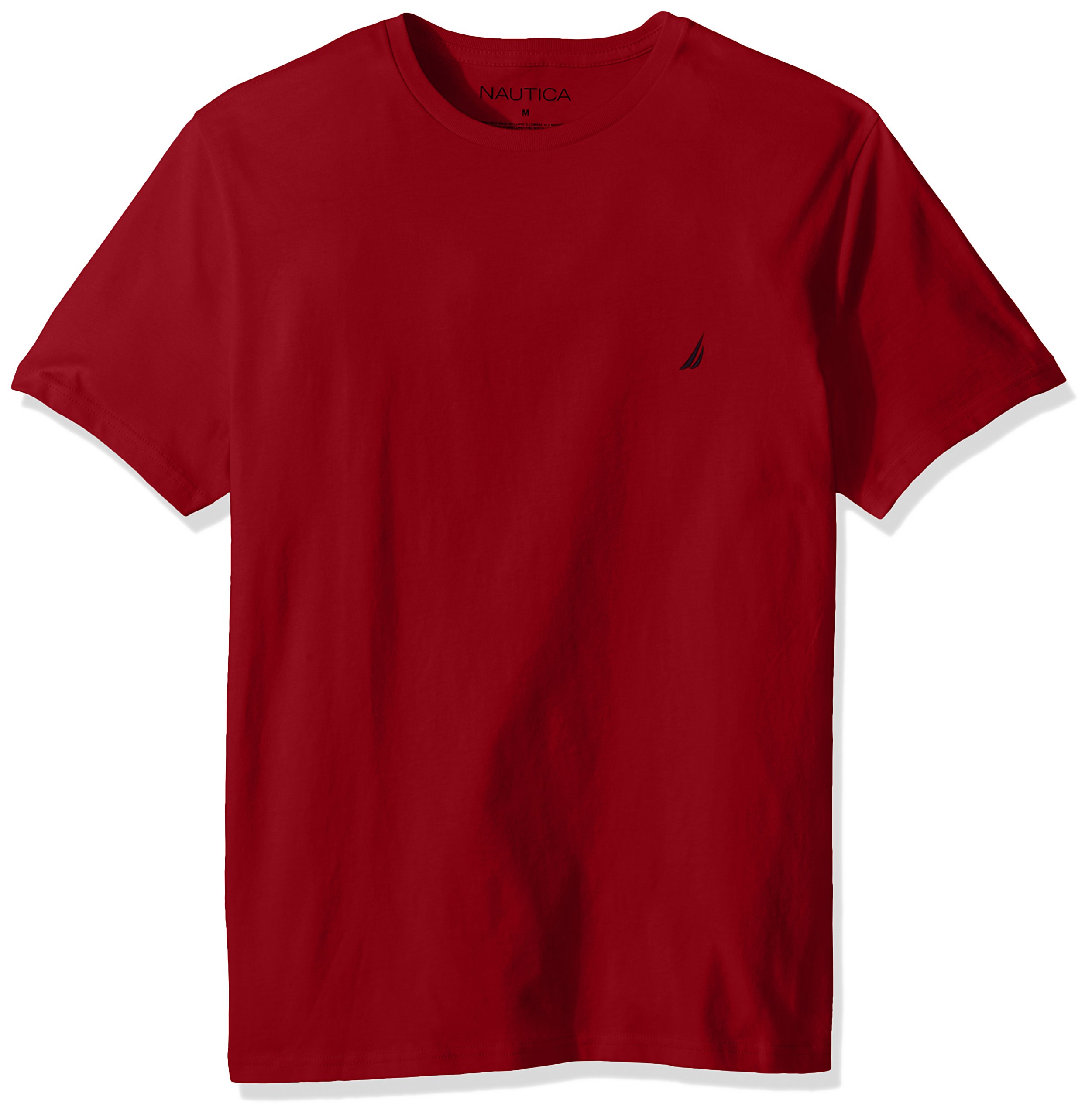 Camiseta Nautica Para Hombre, Manga Corta, Lisa, Cuello Redondo, Roja - Venta Internacional.