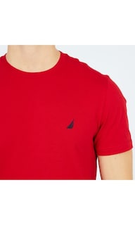 Foto 2 | Camiseta Nautica Para Hombre, Manga Corta, Lisa, Cuello Redondo, Roja - Venta Internacional.