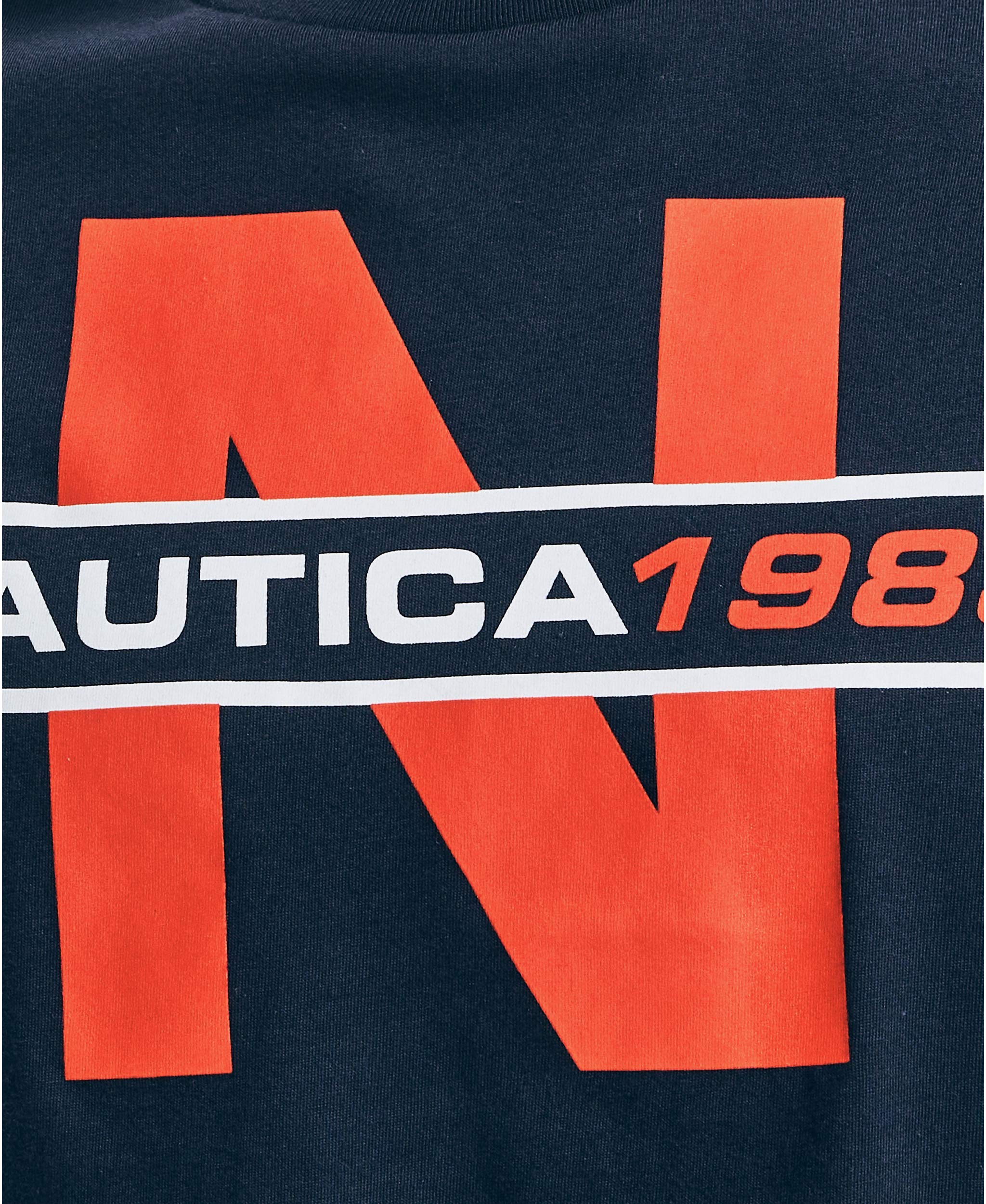 Foto 4 pulgar | Camiseta Nautica De Manga Corta Para Hombre, 100% Algodón, Azul Marino, Talla S - Venta Internacional.