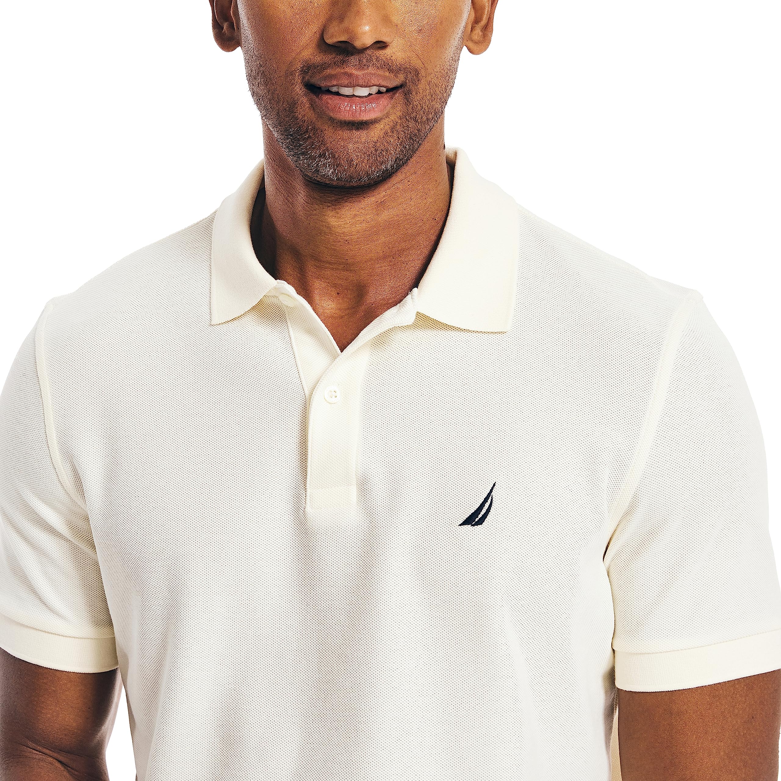 Foto 4 pulgar | Polo Nautica Para Hombre, Manga Corta, Cubierta Lisa, Color Crema - Venta Internacional.