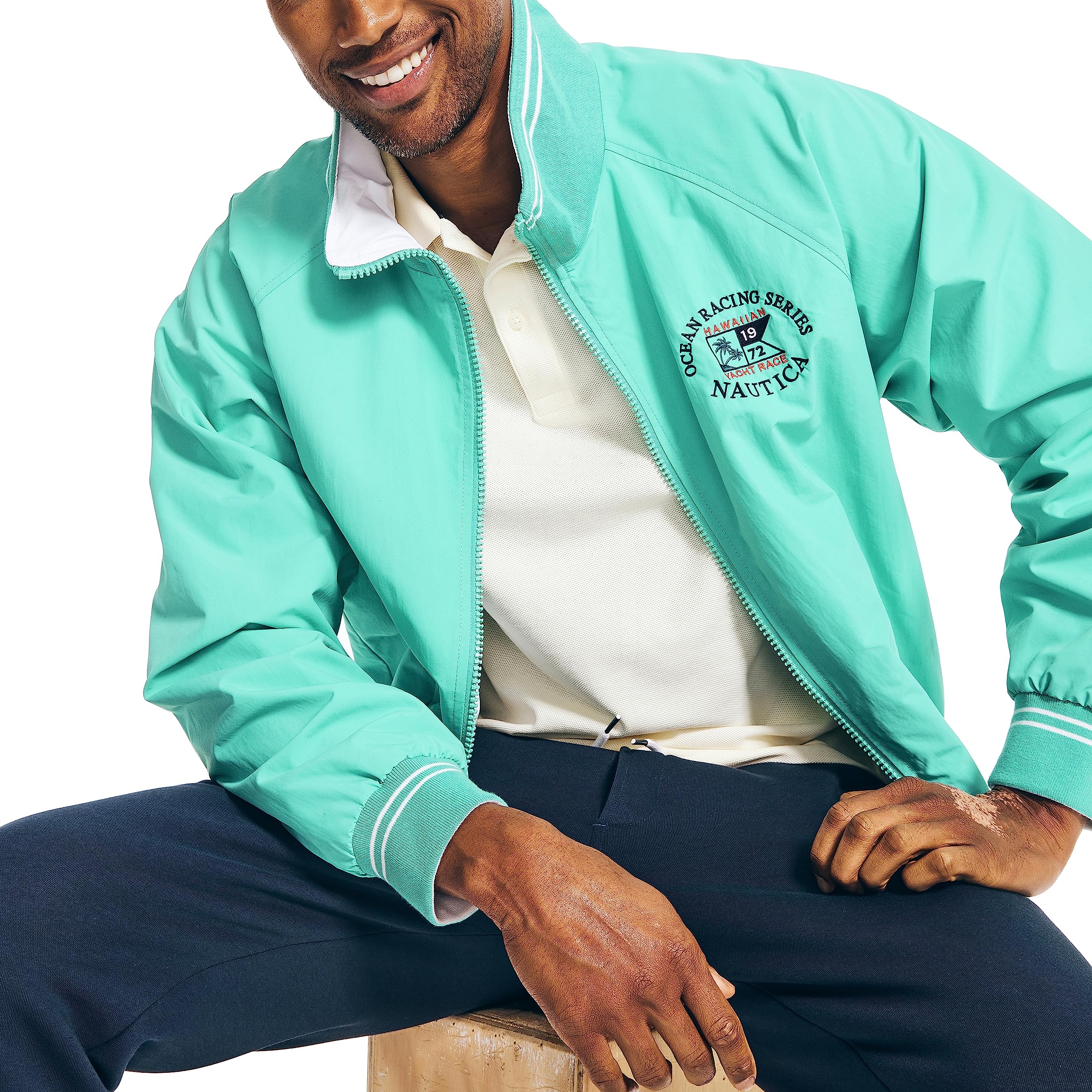 Foto 5 pulgar | Polo Nautica Para Hombre, Manga Corta, Cubierta Lisa, Color Crema - Venta Internacional.