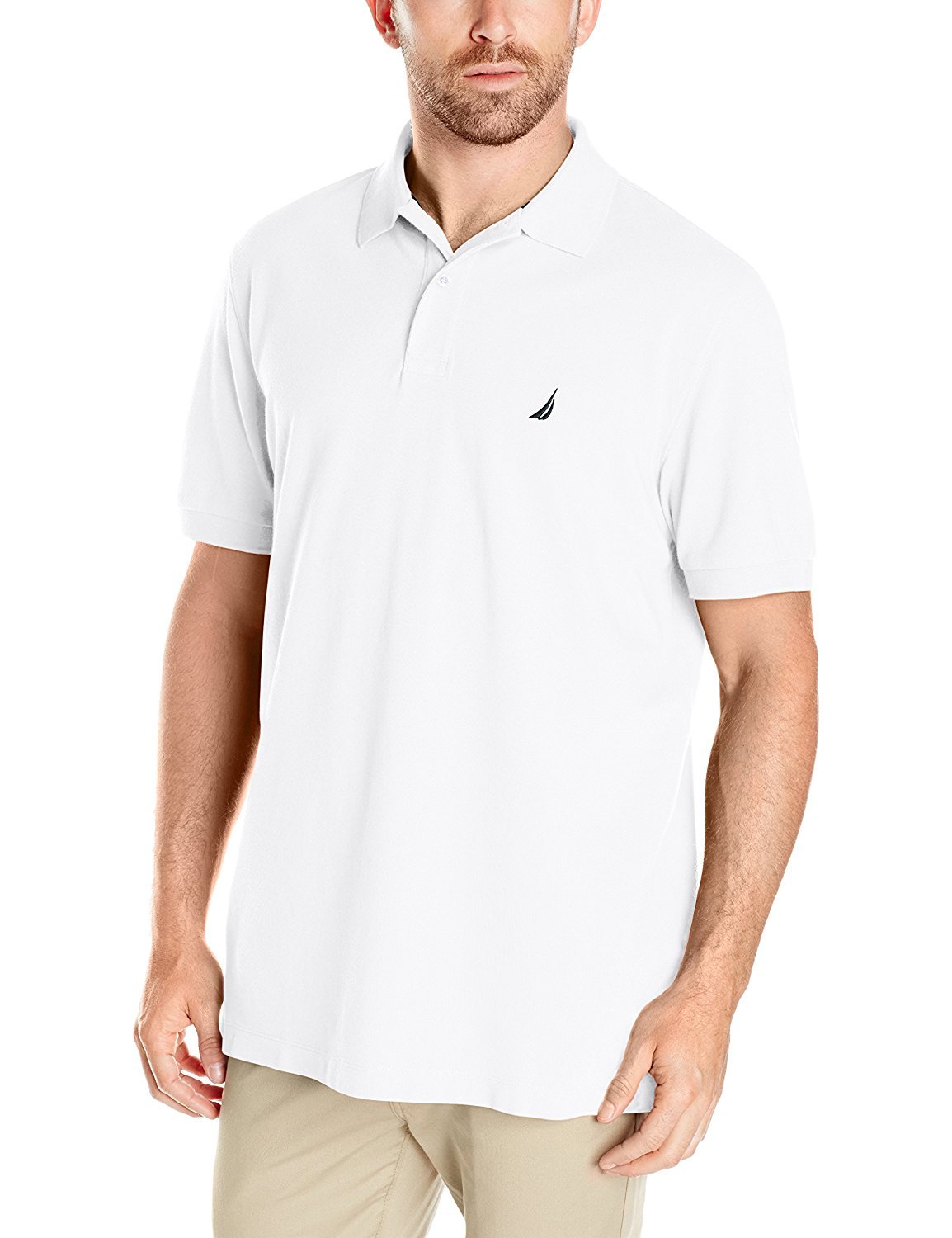 Foto 2 pulgar | Polo Nautica De Manga Corta De Piqué De Algodón Liso Para Hombre - Venta Internacional.