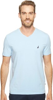 Foto 1 | Camiseta Nautica Para Hombre, Manga Corta, Lisa, Entallada, Cuello En V, Azul - Venta Internacional.