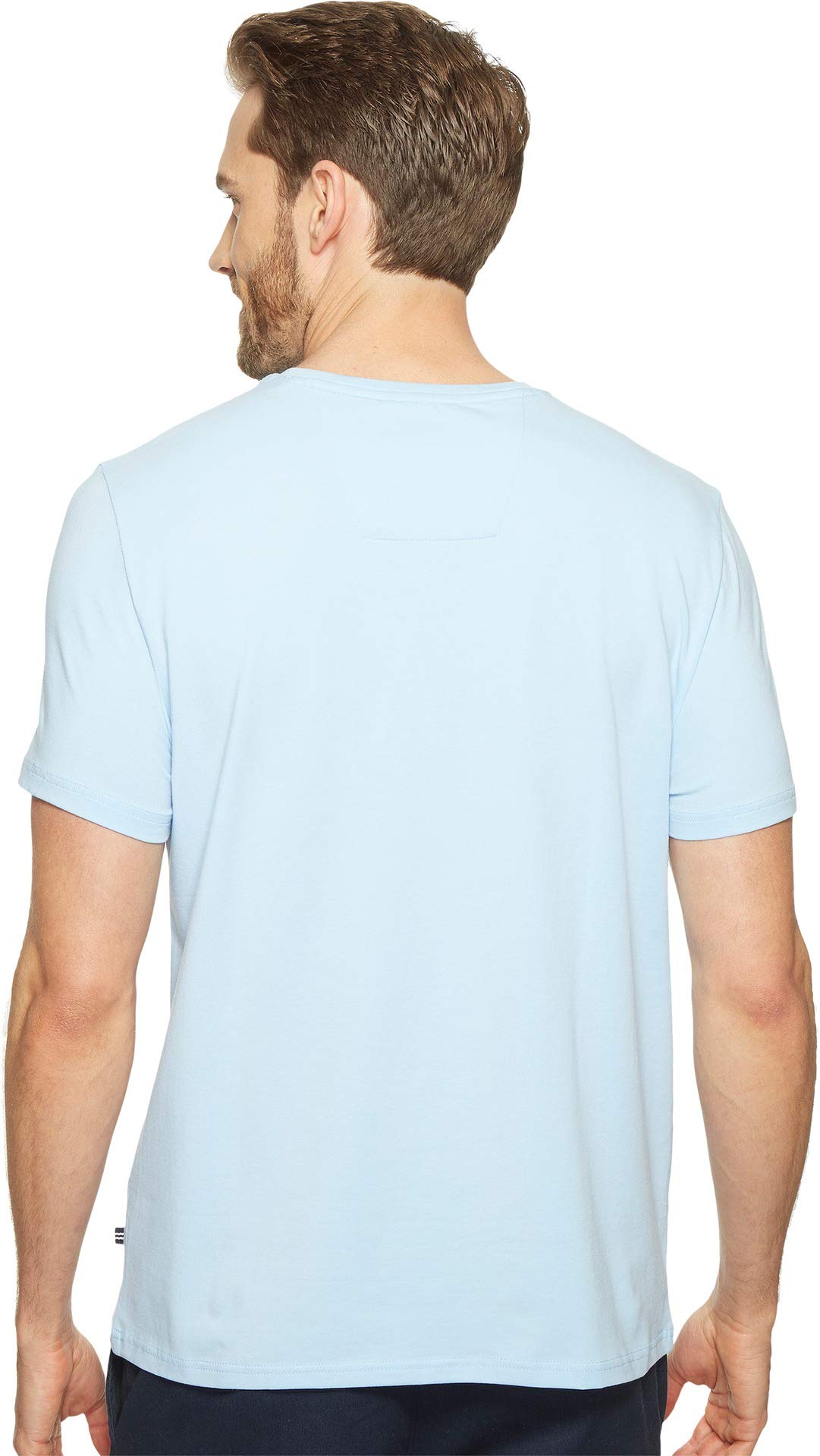 Foto 3 | Camiseta Nautica Para Hombre, Manga Corta, Lisa, Entallada, Cuello En V, Azul - Venta Internacional.