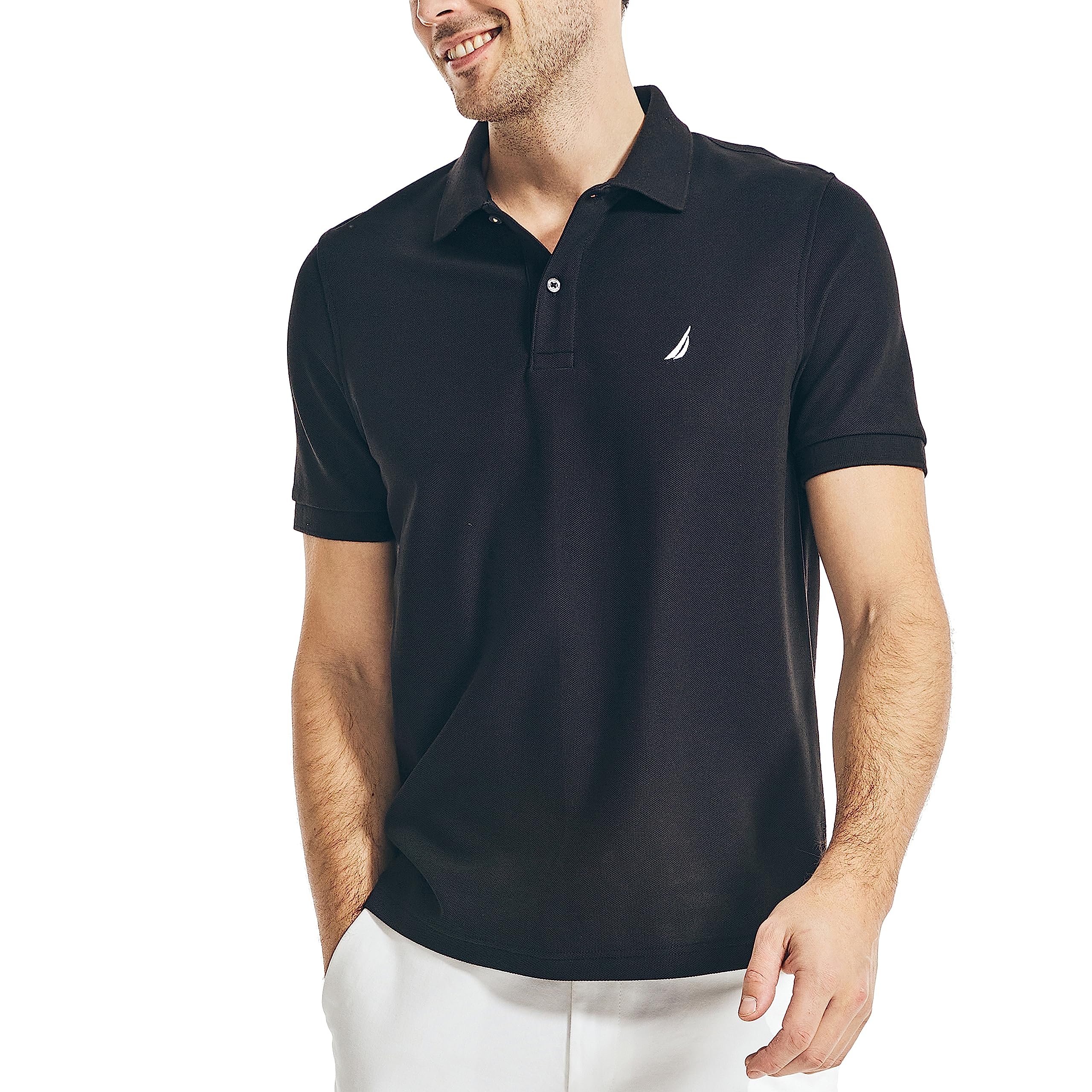 Foto 2 pulgar | Polo Nautica Para Hombre, Manga Corta, Acabado Liso, Color Negro Intenso - Venta Internacional.