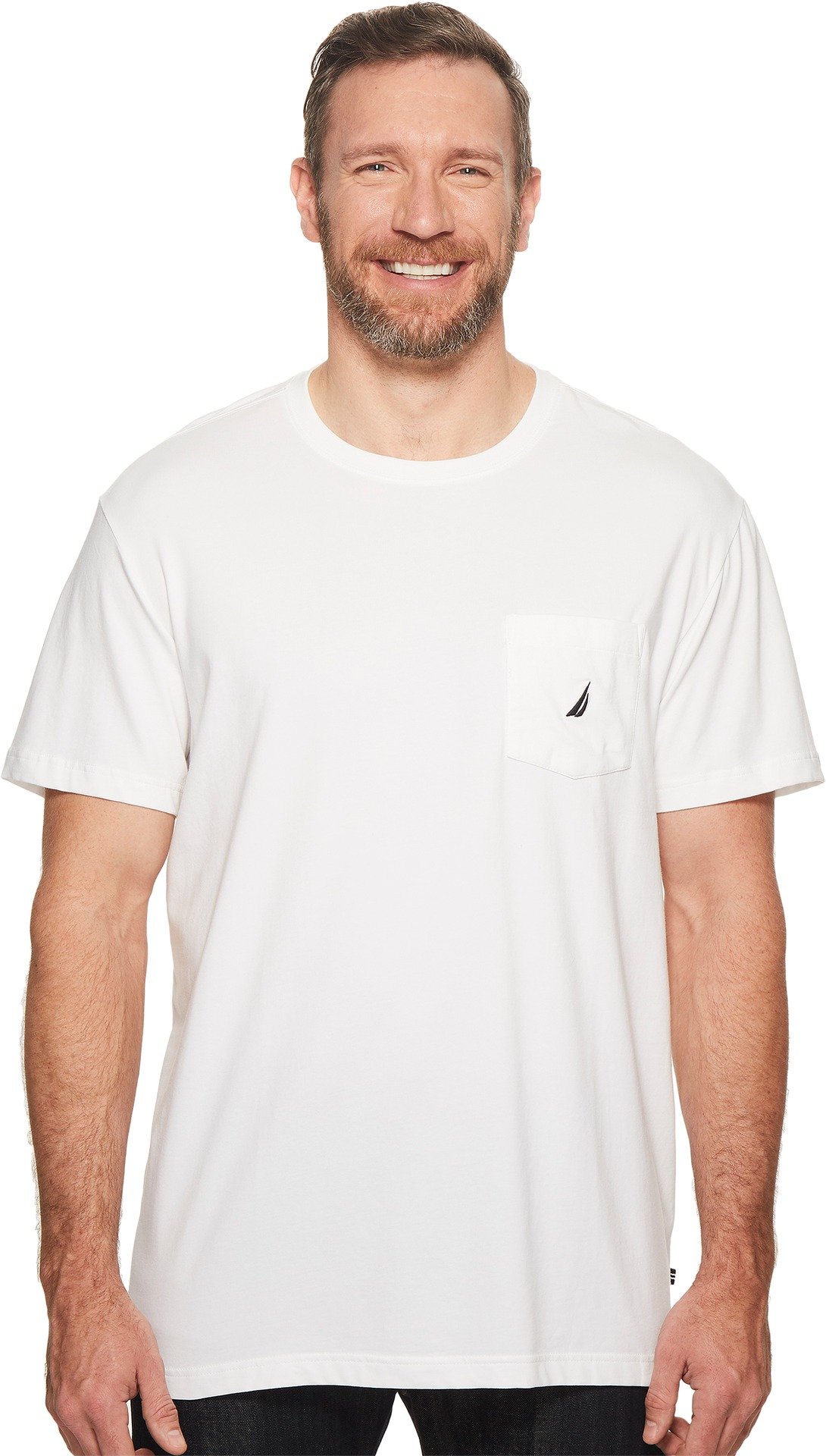 Foto 2 pulgar | Camiseta Nautica Para Hombre Con Cuello Redondo Liso Y Bolsillo, Color Blanco - Venta Internacional.