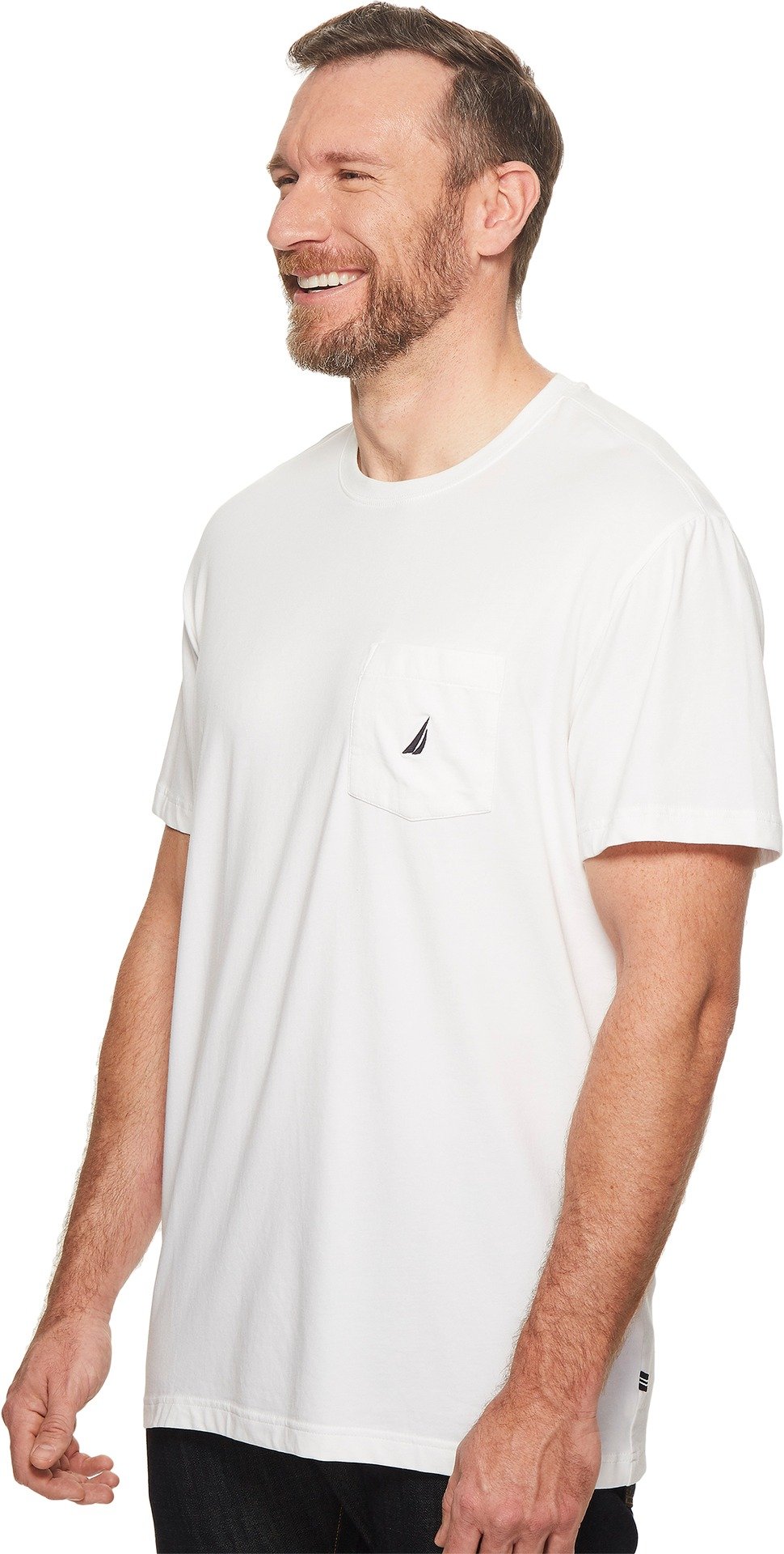 Foto 3 pulgar | Camiseta Nautica Para Hombre Con Cuello Redondo Liso Y Bolsillo, Color Blanco - Venta Internacional.