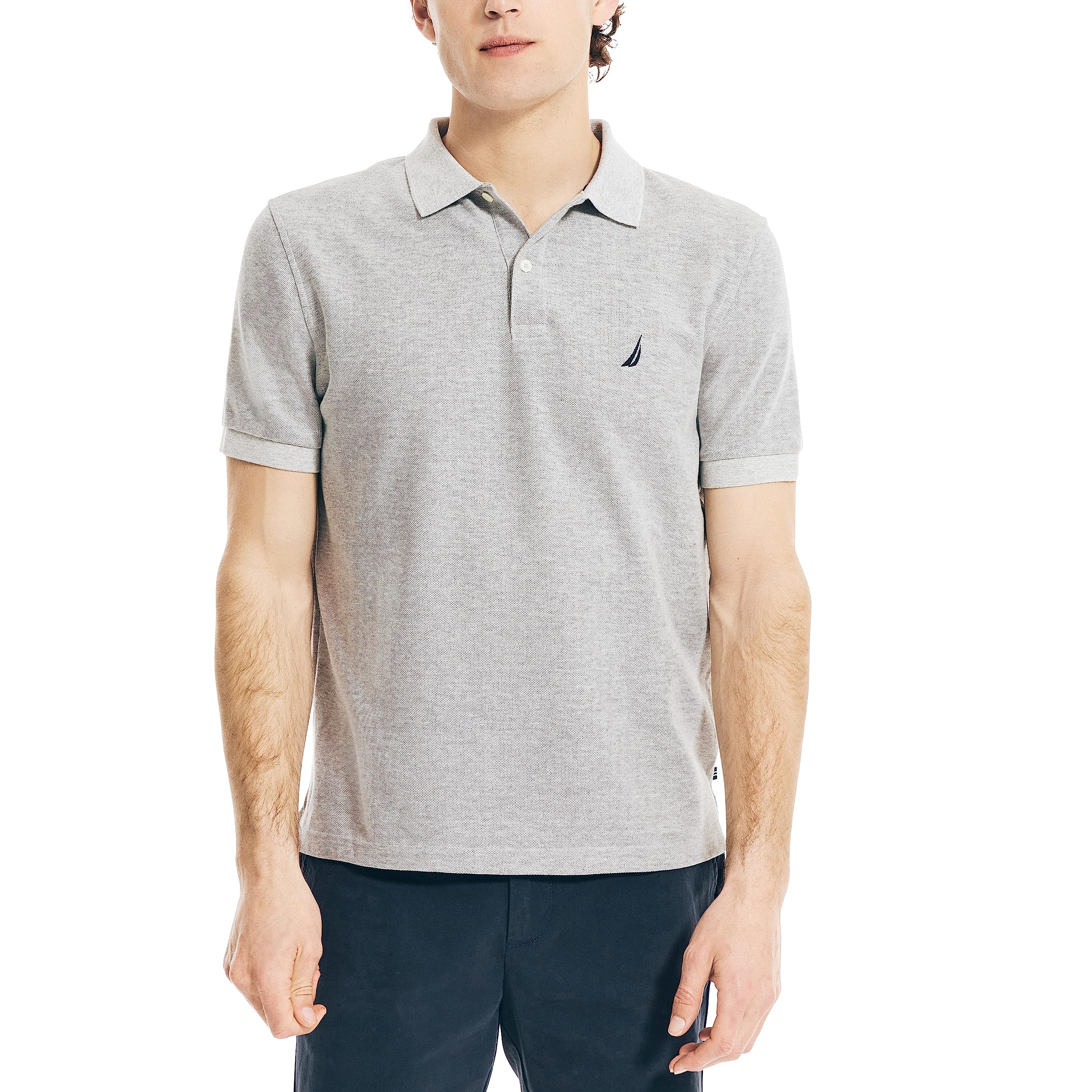 Foto 2 pulgar | Polo Nautica Classic De Manga Corta Para Hombre, Color Gris Jaspeado - Venta Internacional.