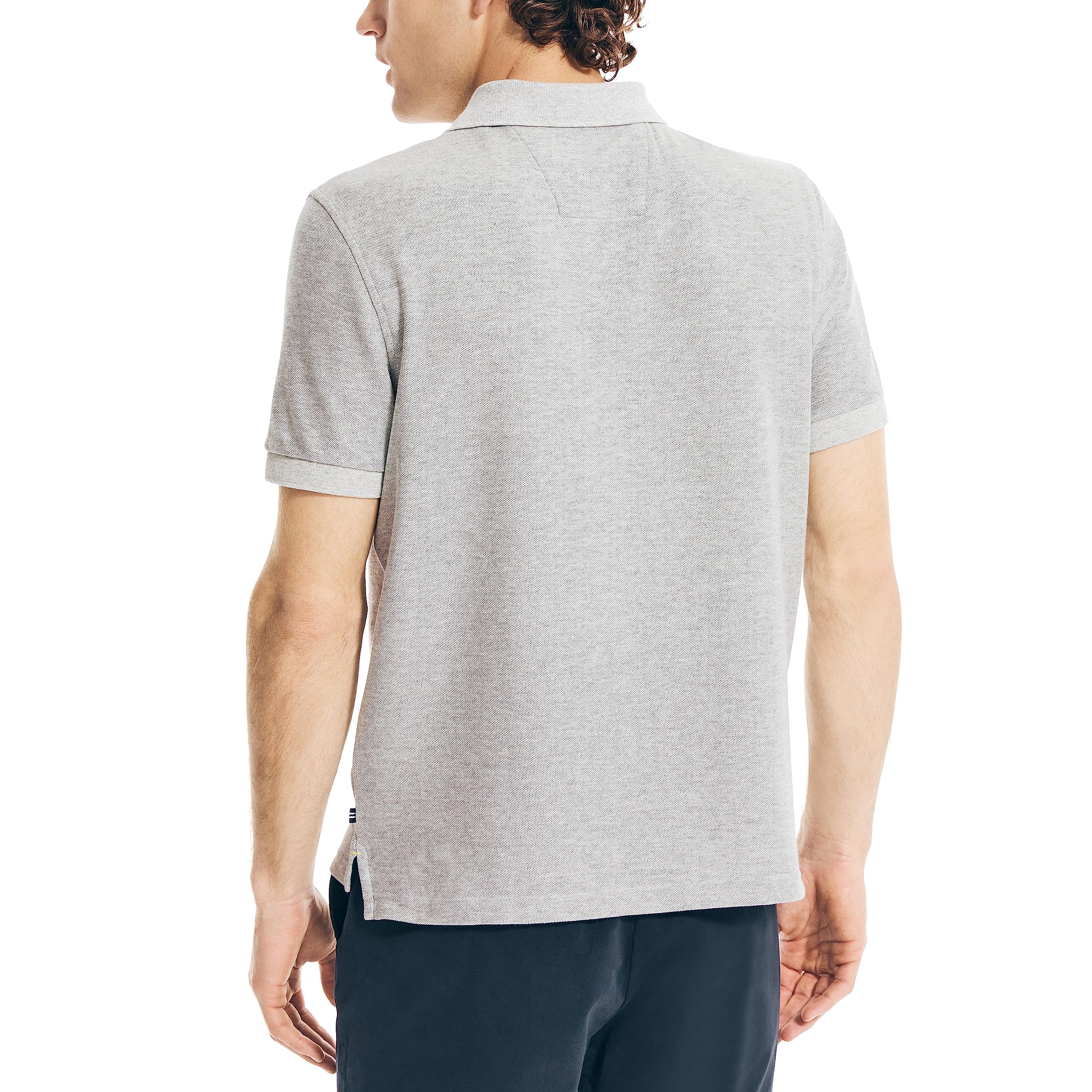Foto 3 pulgar | Polo Nautica Classic De Manga Corta Para Hombre, Color Gris Jaspeado - Venta Internacional.