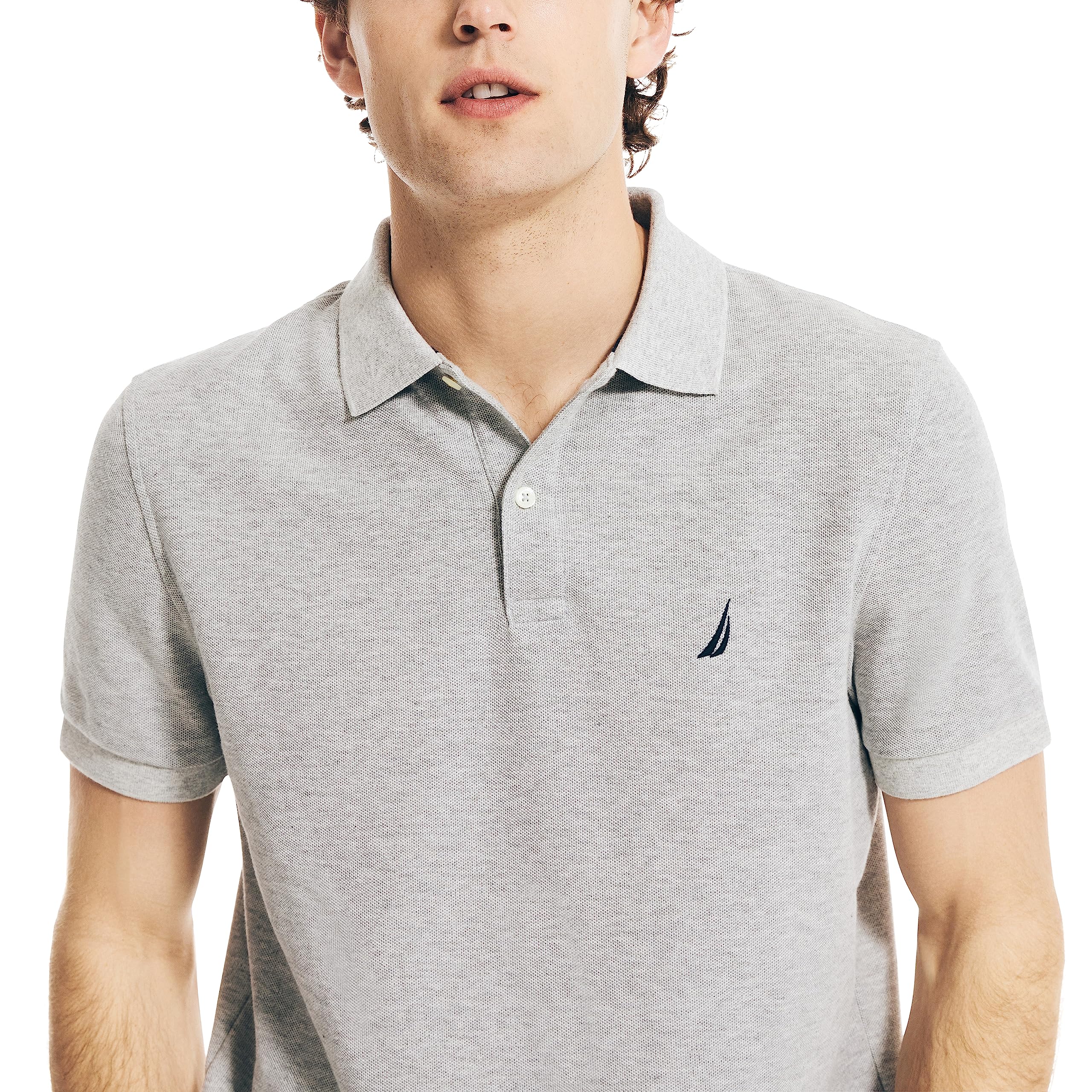 Foto 4 pulgar | Polo Nautica Classic De Manga Corta Para Hombre, Color Gris Jaspeado - Venta Internacional.