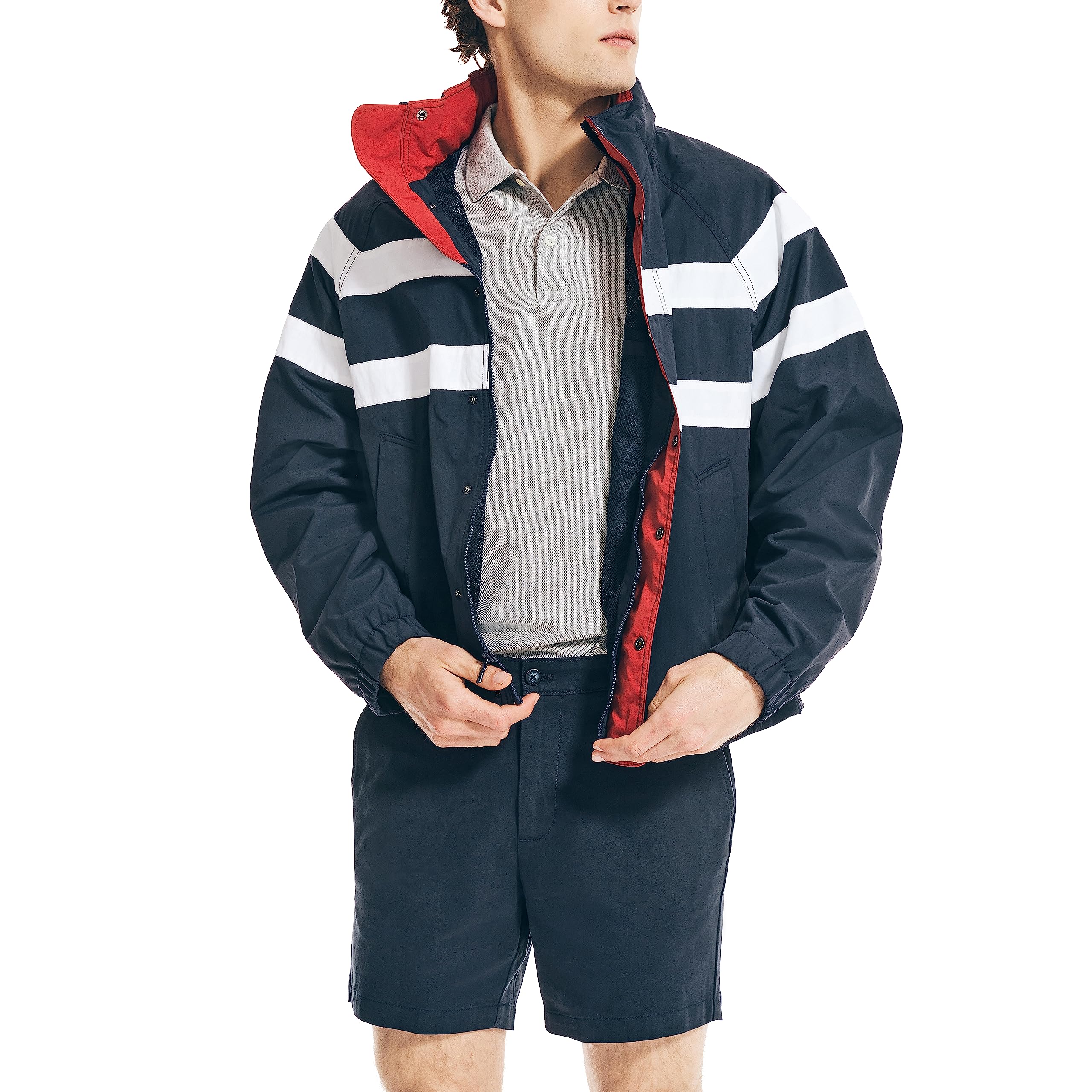 Foto 5 pulgar | Polo Nautica Classic De Manga Corta Para Hombre, Color Gris Jaspeado - Venta Internacional.