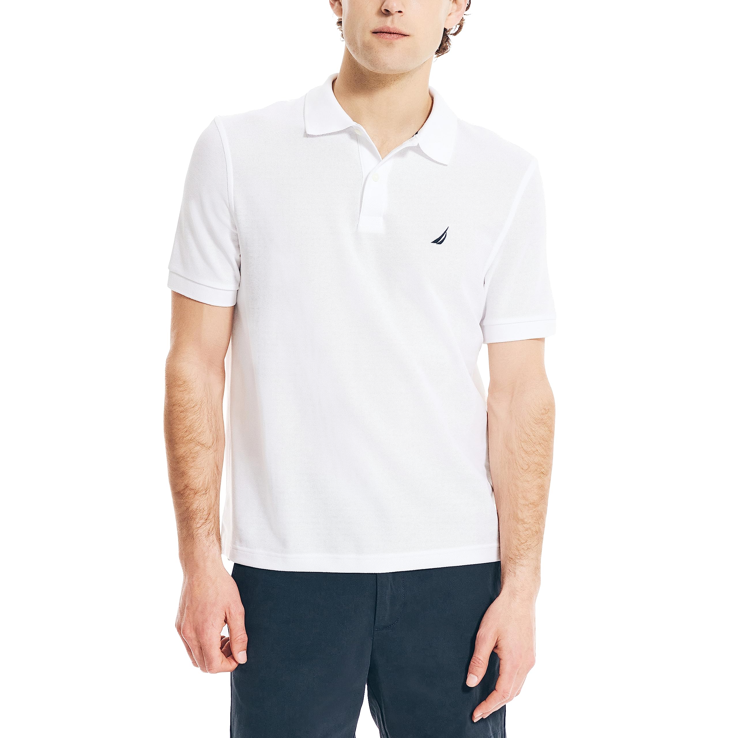 Foto 1 | Polo Nautica Para Hombre, Manga Corta, Acabado Liso, Blanco Brillante - Venta Internacional.