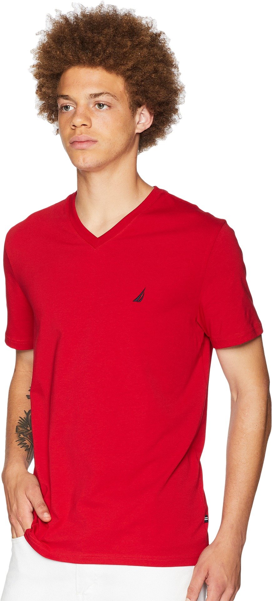 Foto 3 pulgar | Camiseta Nautica Estándar De Manga Corta Con Cuello En V Para Hombre, Corte Ajustado - Venta Internacional.