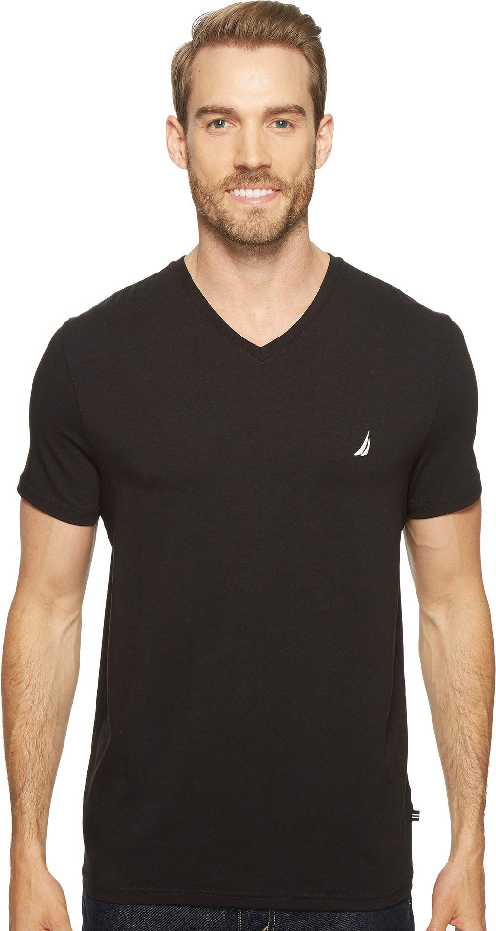 Foto 2 pulgar | Camiseta Nautica De Manga Corta Para Hombre, Corte Ajustado Y Cuello En V - Venta Internacional.