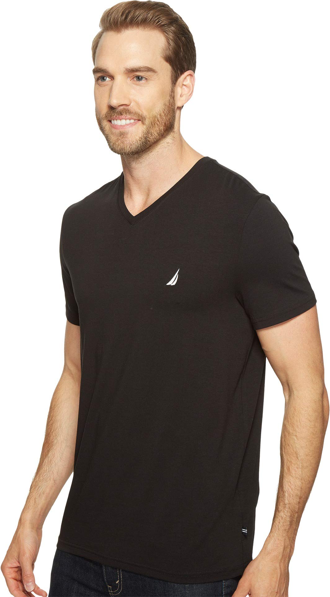 Foto 3 pulgar | Camiseta Nautica De Manga Corta Para Hombre, Corte Ajustado Y Cuello En V - Venta Internacional.