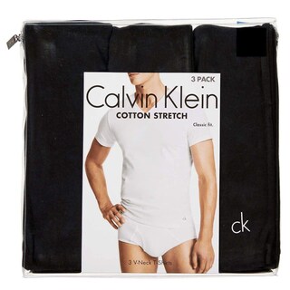 Foto 3 | Camiseta Calvin Klein De Algodón Elástico Con Cuello En V, Corte Clásico, Para Hombre - Venta Internacional.